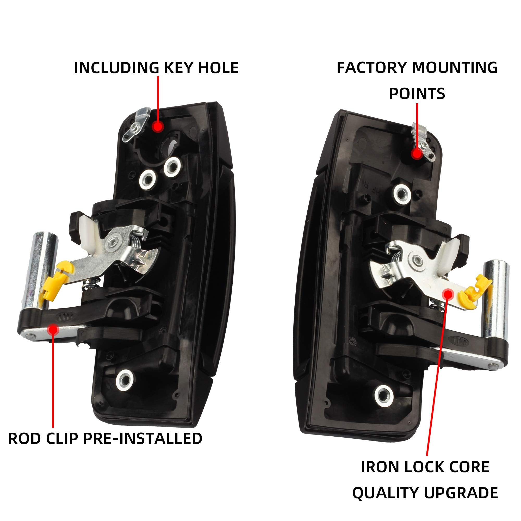 Dasbecan 1 Pair Left Driver And Right Passenger Side Exterior Door Handle Kit Replacement Compatible With Nissan 350Z 2003-2009 Replaces# 80607-Cd41E 80607-Cd400 (Black)