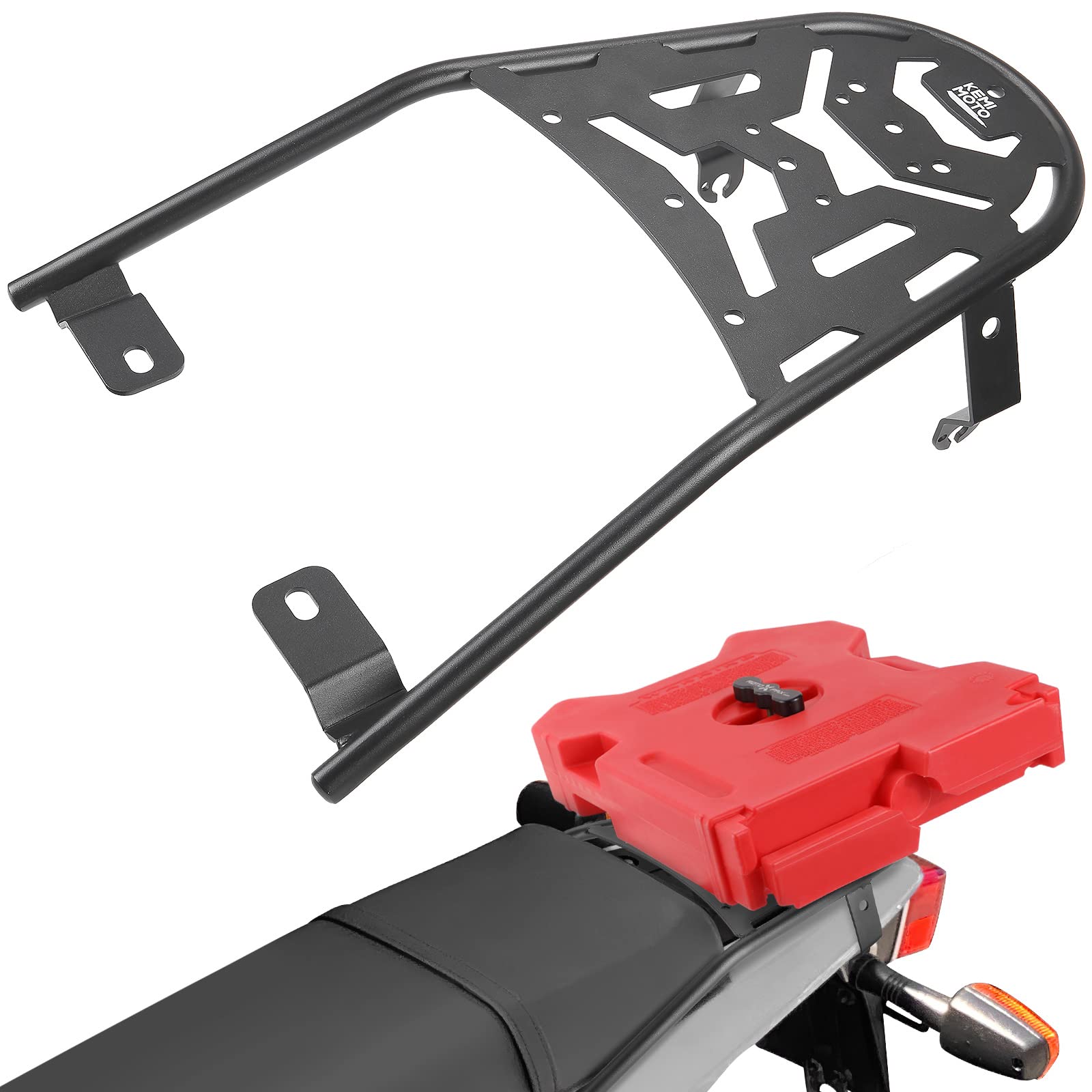 KEMIMOTO Motorcycle Rear Luggage Rack Compatible with TW200 1987-2025 Rear Rack Carrier Enduro Luggage Rack Rear Tail Storage Ra