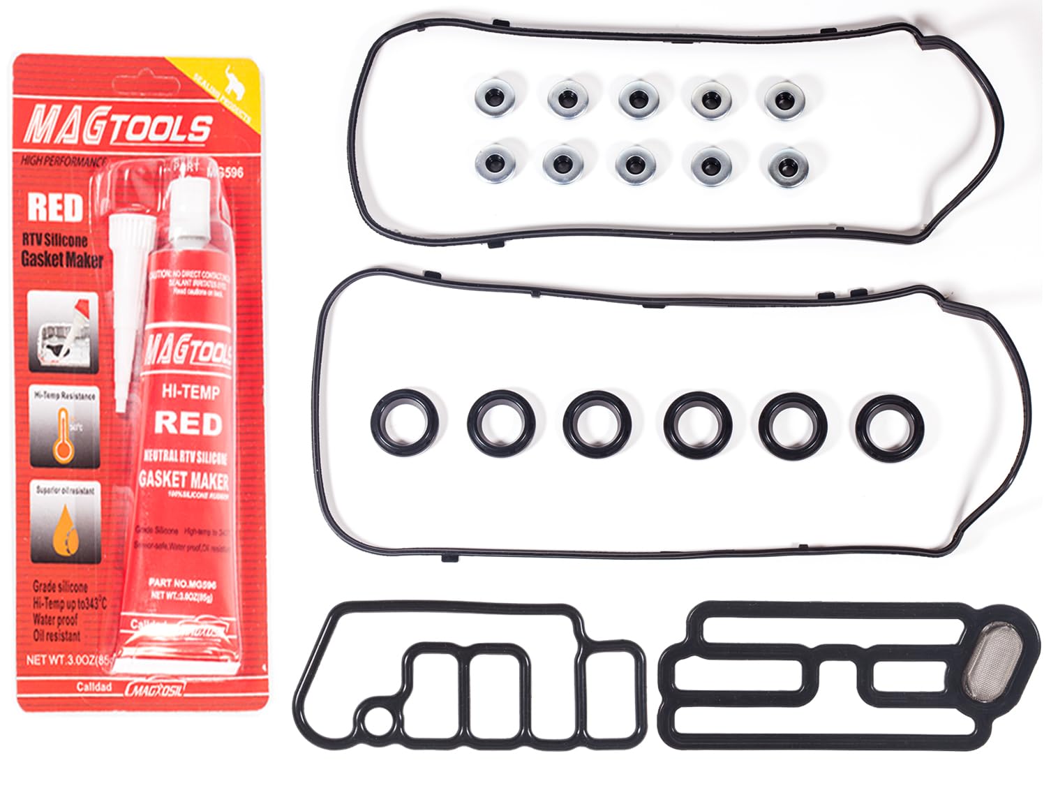 VS50773R for Honda Accord Odyssey Pilot Valve Cover Gasket&Gasket Maker 3oz &15815-R70-A01 VTEC Solenoid Spool Valve Gasket,Cros