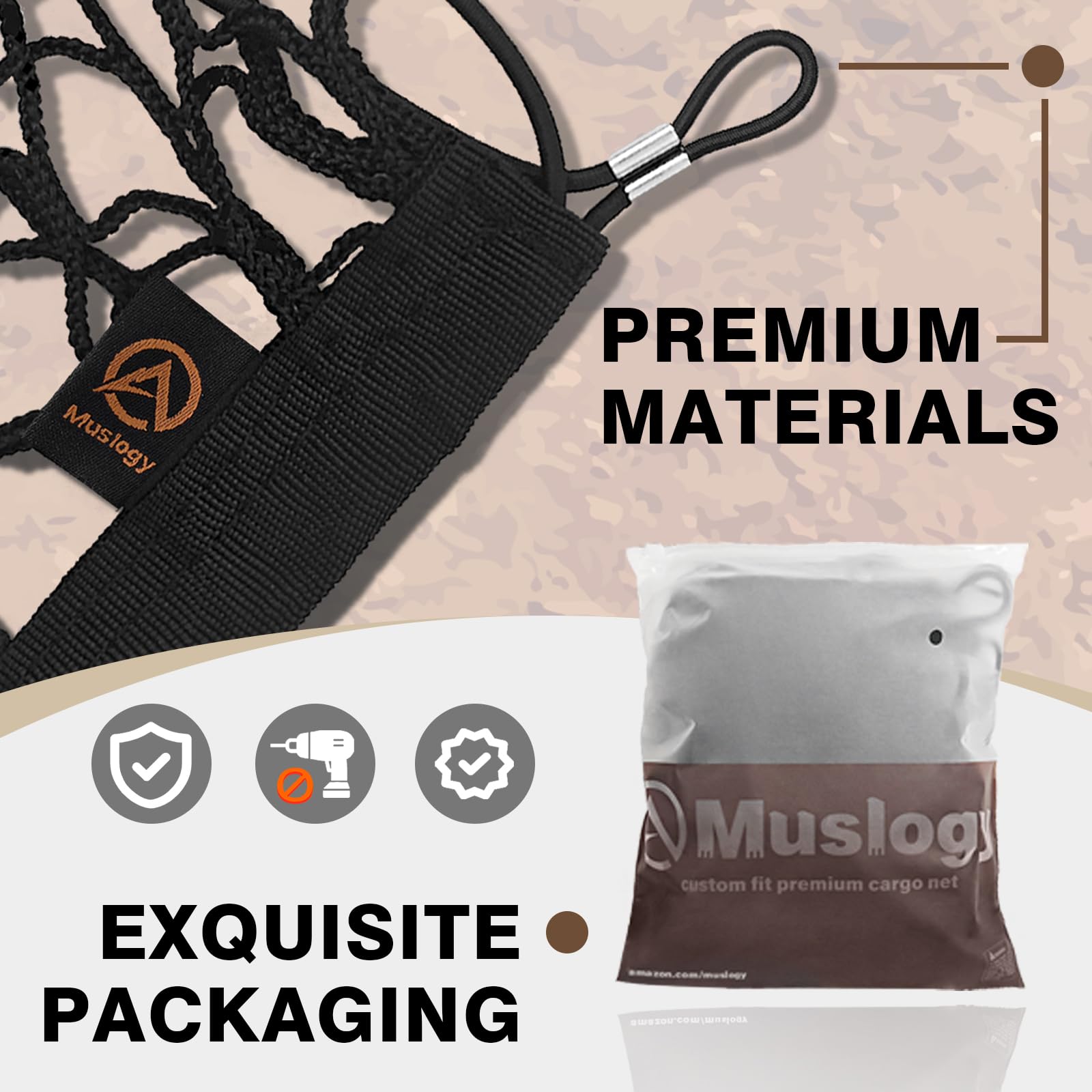 Muslogy Envelope Style Trunk Cargo Net Compatible With 2018-2024 Chevy Equinox & Gmc Terrain Accessories Custom Fit Trunk Organi
