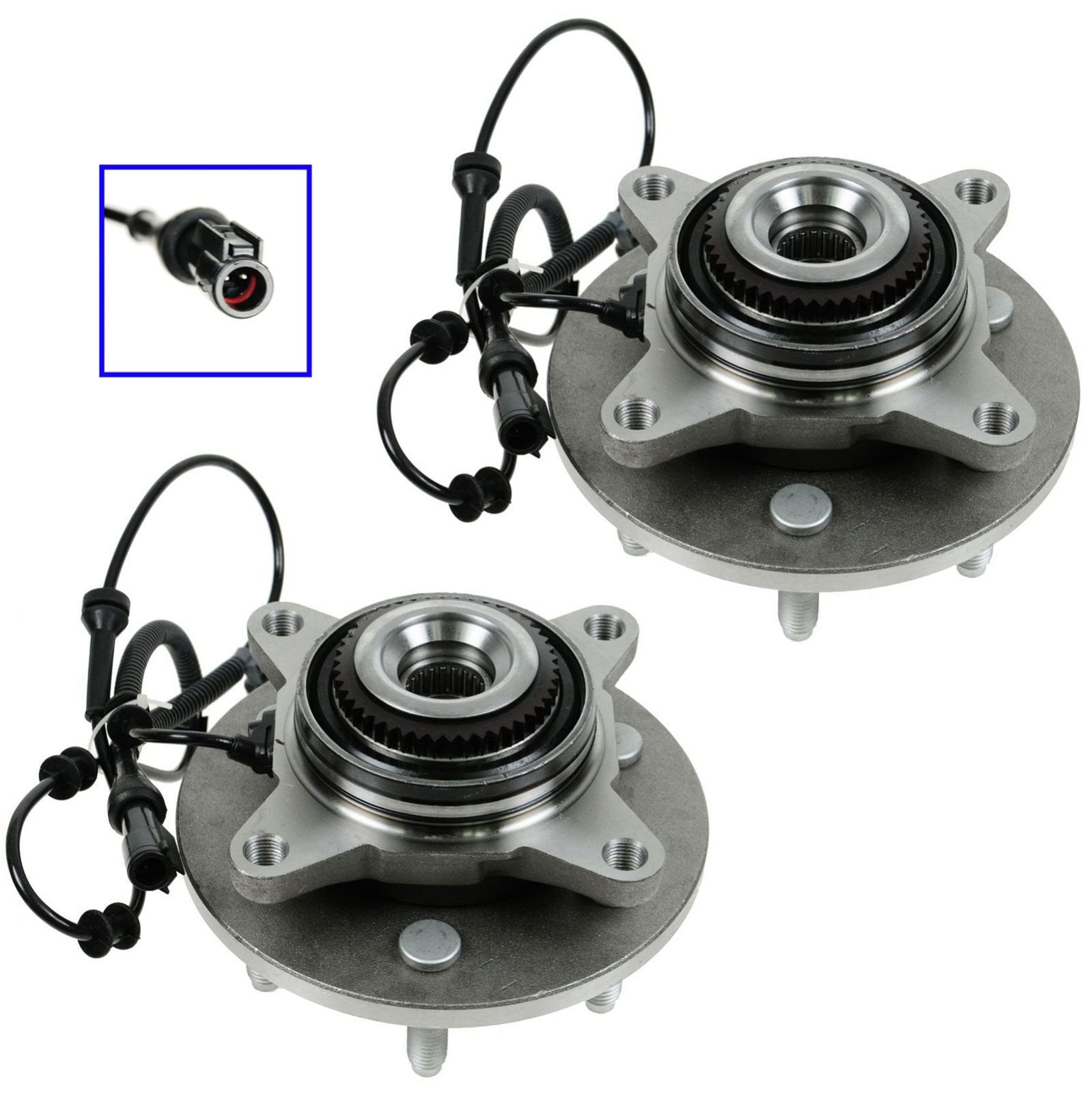 Trq Front Wheel Hub Bearings Assembly Set Compatible With 2004-2005 Ford F-150 2004 F-150 Heritage