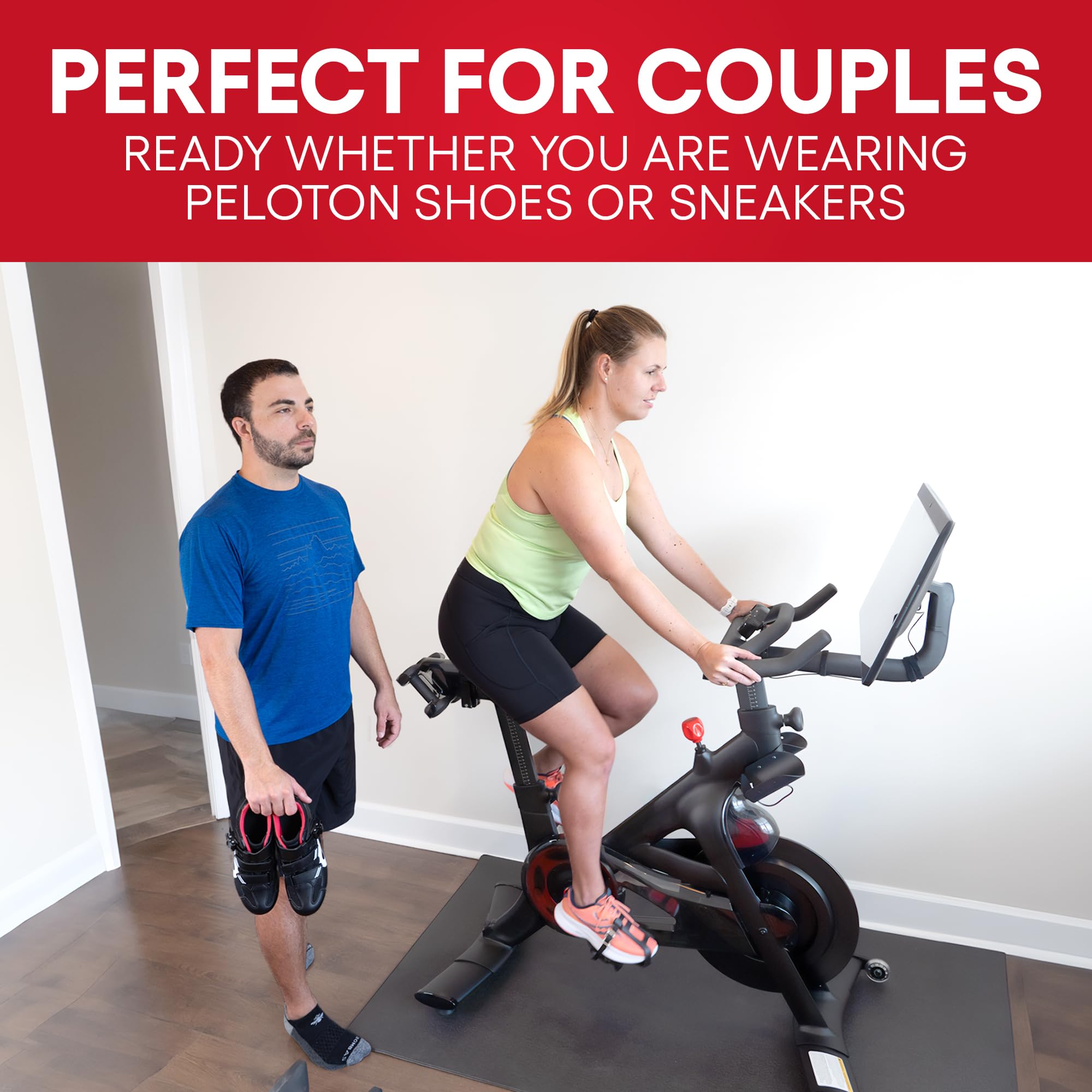 TrubliFit Dual Function Toe Cages - Convert Pedals to Toe Cages or Delta Cleats - Compatible with Peloton Bike & Bike+ - Aluminum