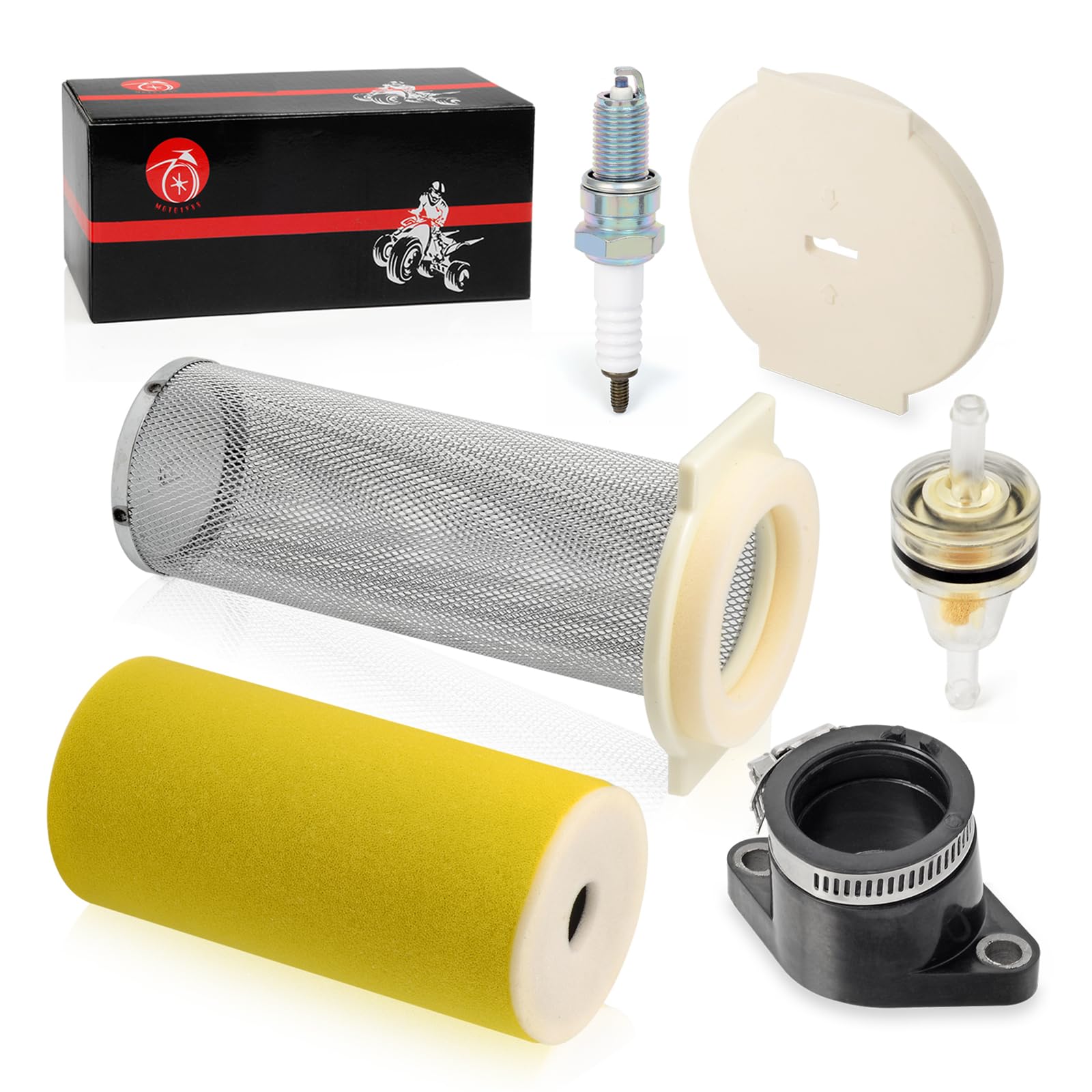 Air Filter Guide End Cap Kit Spark Plug 2000 2001 2002 For Yamaha KODIAK 400 YFM400 5GH-14458-01-00 5GH-14451-00-00