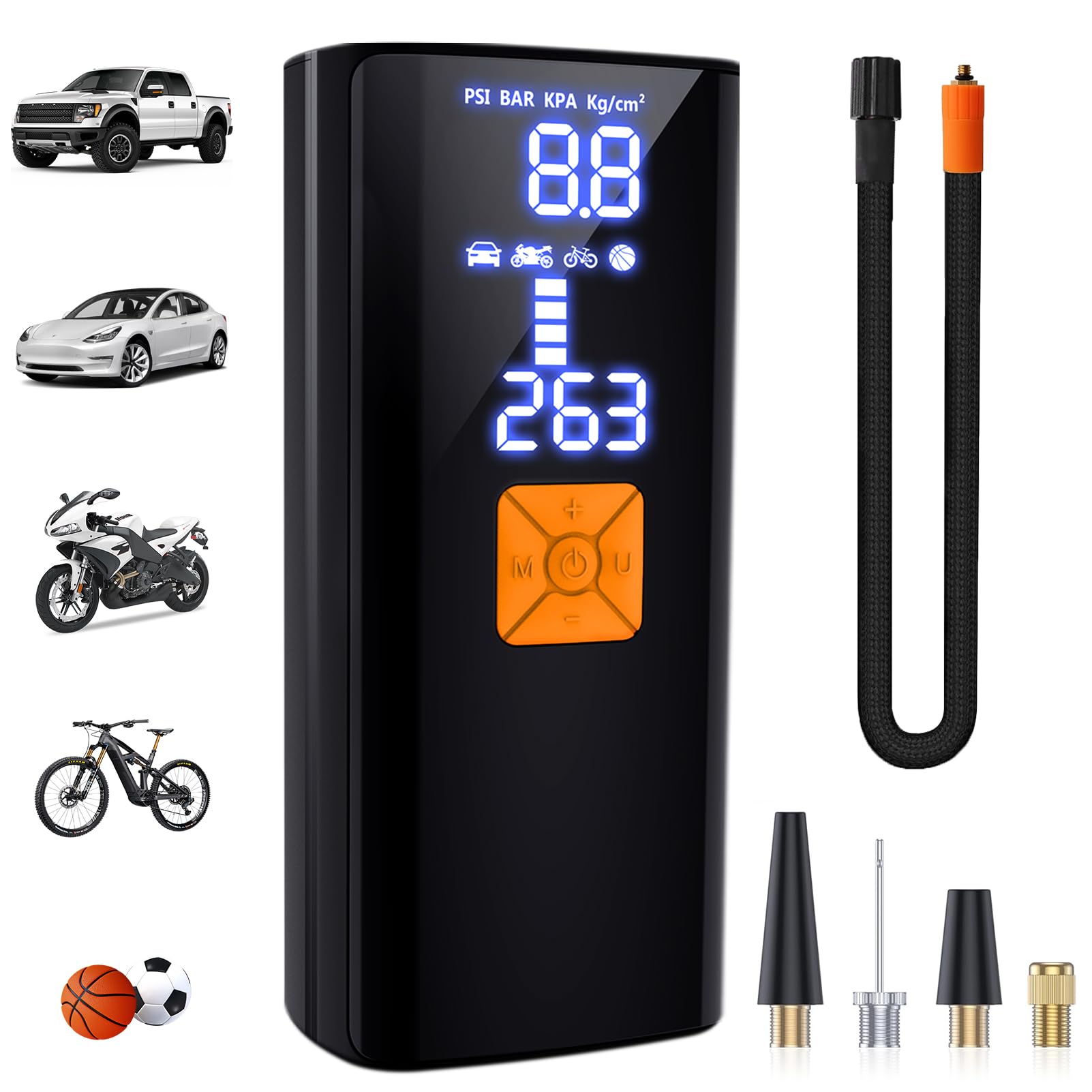 Tire Inflator Portable Air Compressor,Tire Inflators Portable Cordless Air Pump with Gauge for Car tires 20000mAh and 150PSI Dig