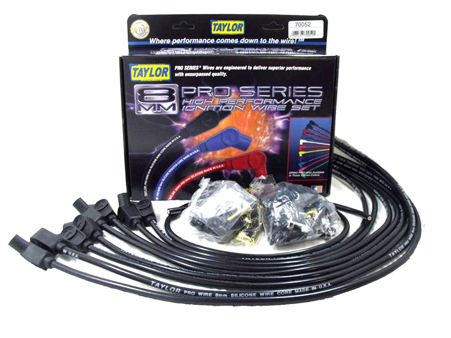 Taylor Cable 70052 8Mm Pro Wire Black Spark Plug Wire Set