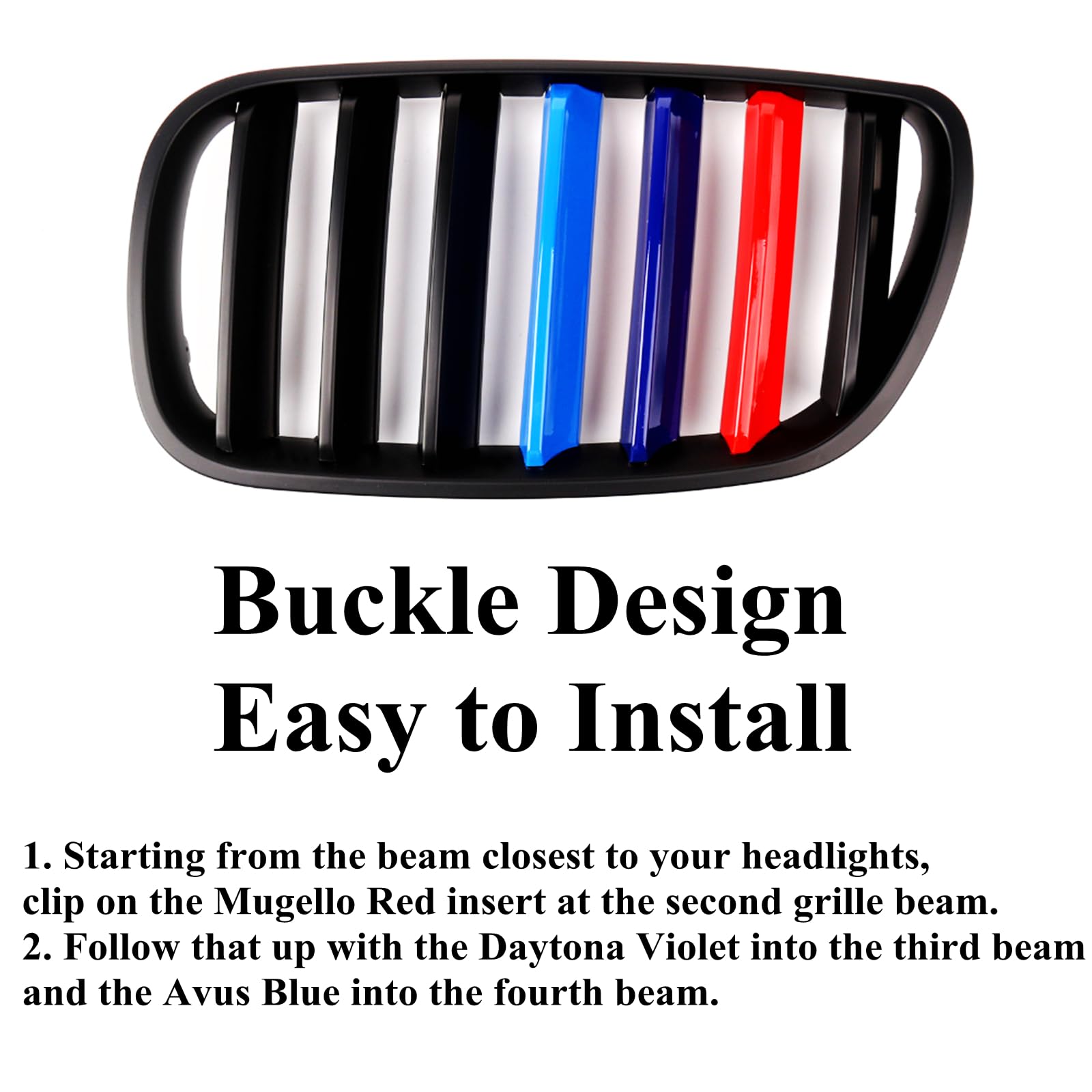 Goodream Abs Plastic Grille Inserts For Bmw X3 2018-2021, M-Colored, 7 Beams Compatible Standard Kidney Grille