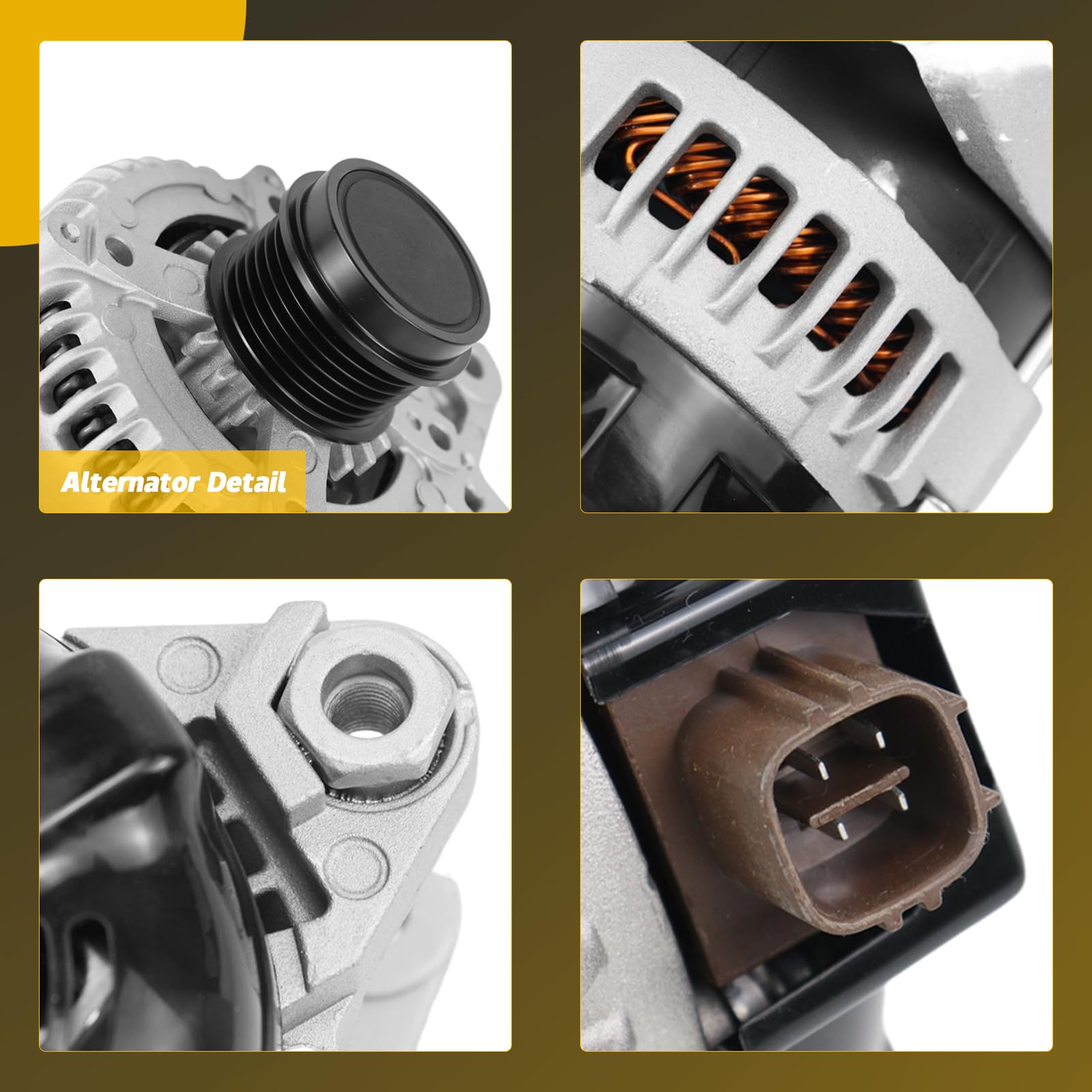 YINAVAGAD 27060-0T130 Alternator for Toyota Corolla 1.8L L4 2011 2012 2013, for Toyota Matrix 1.8L L4 2011 2012 2013 2014, Repla