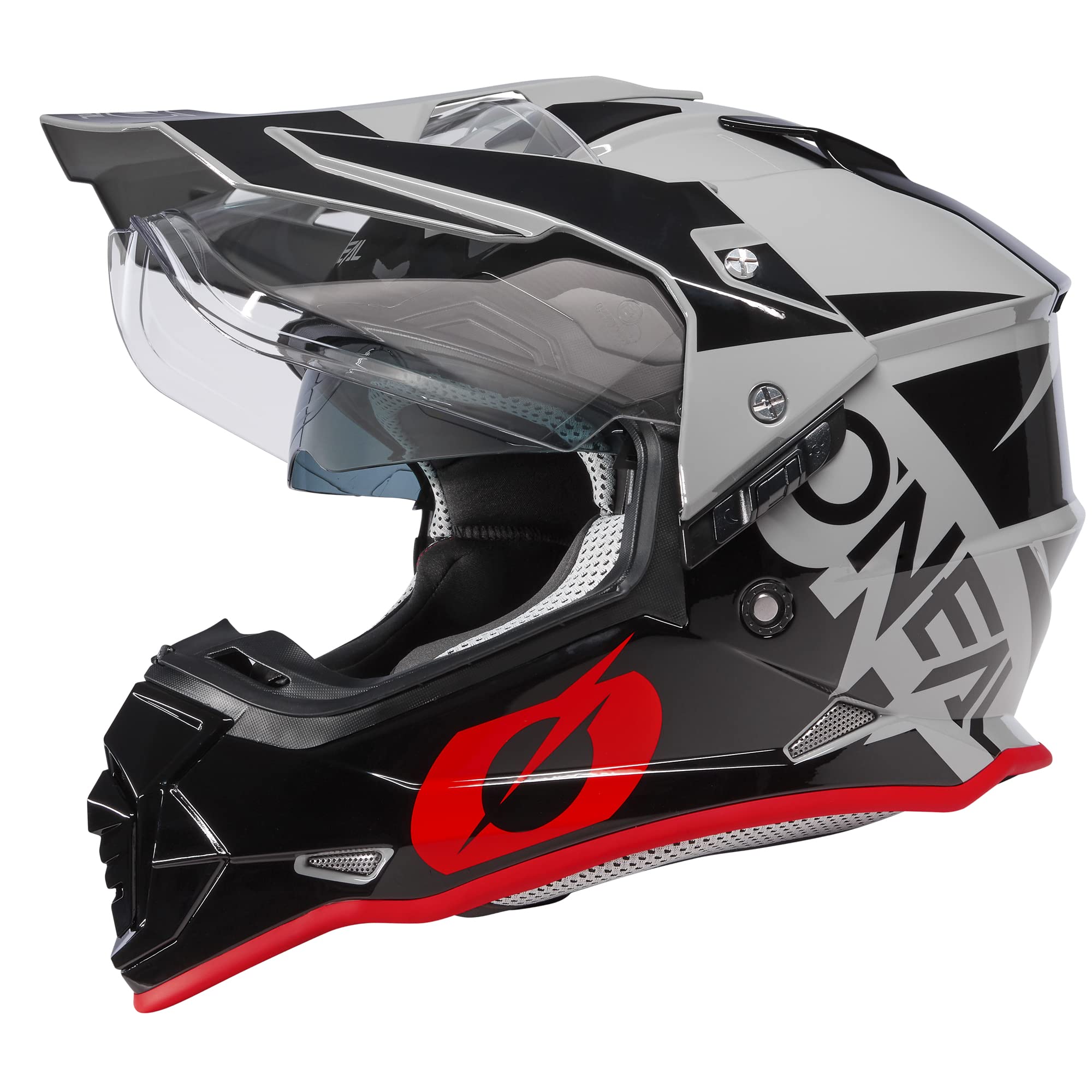 O'Neal Sierra Helmet - Medium Polycarbonate, Gray/Black/Red, Model 0818-013