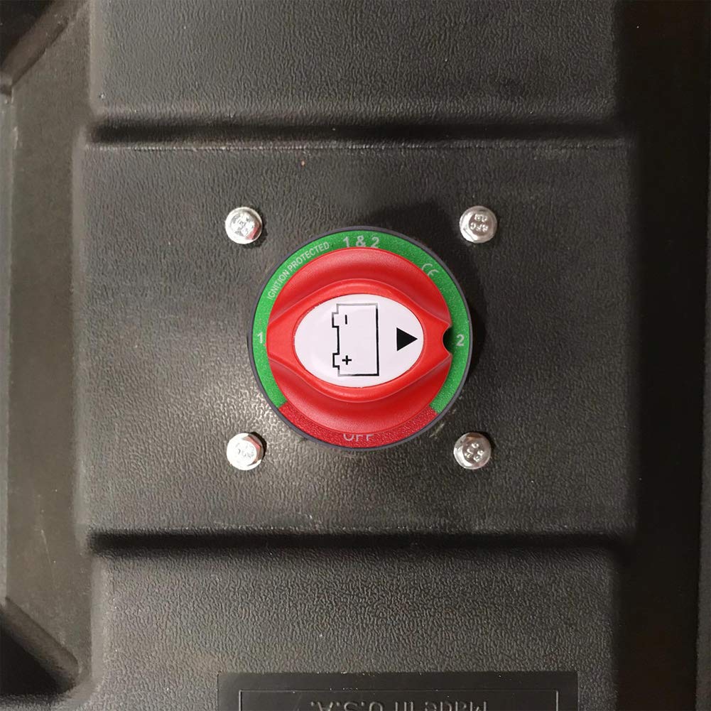 Ampper 1-2-Both-Off Battery Disconnect Switch, 12-48 V Battery Master Cut Shut Off Isolator Switch With Lugs (1-2-Both-Off Kit)