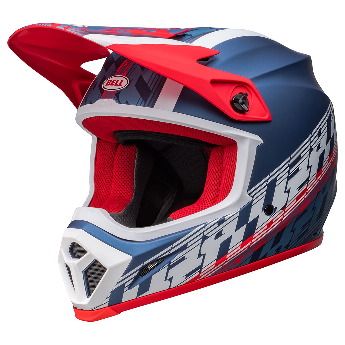Bell Mx-9 Mips Dirt Helmet (Offset Matte Metallic Blue/White - X-Large)