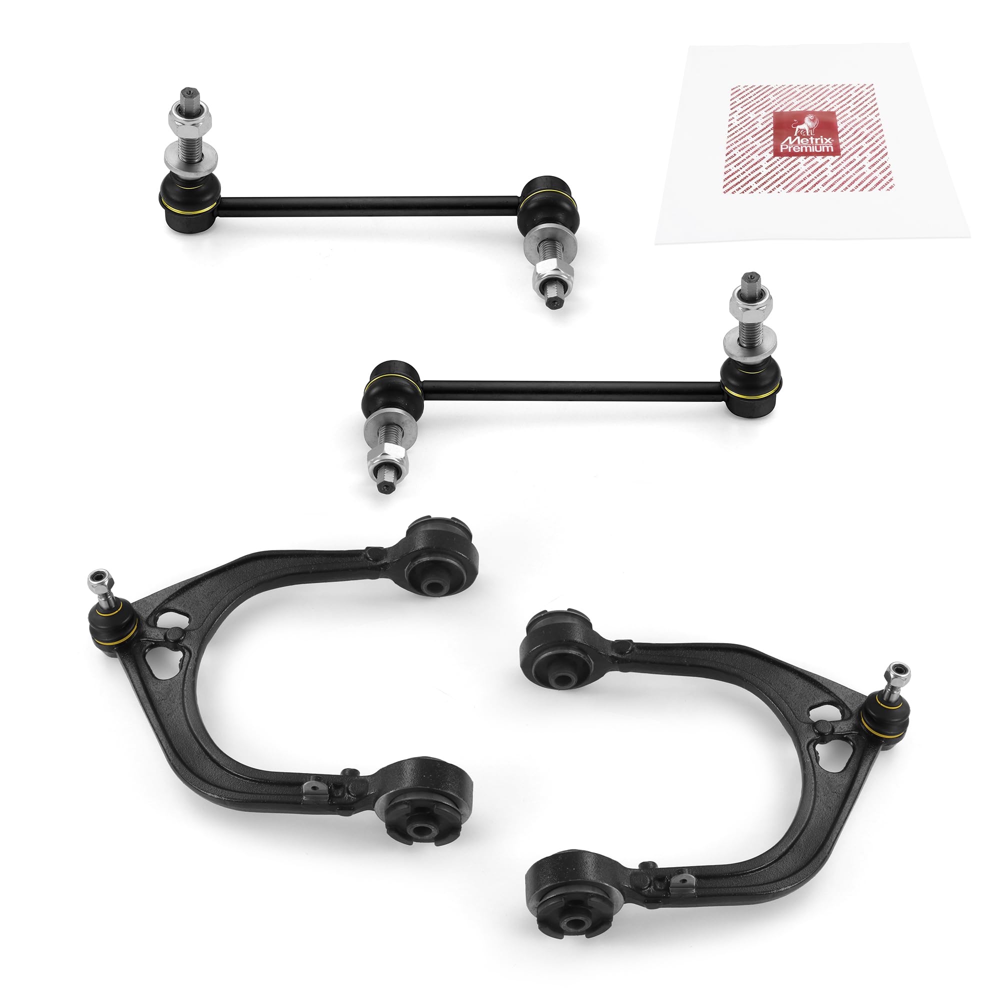 Metrix Premium Chassis Parts - 4 Pc Front L/R Upper Control Arm & Front Sway Bar Stabilizer End Link Kit Fits 05-08 Chrysler 300