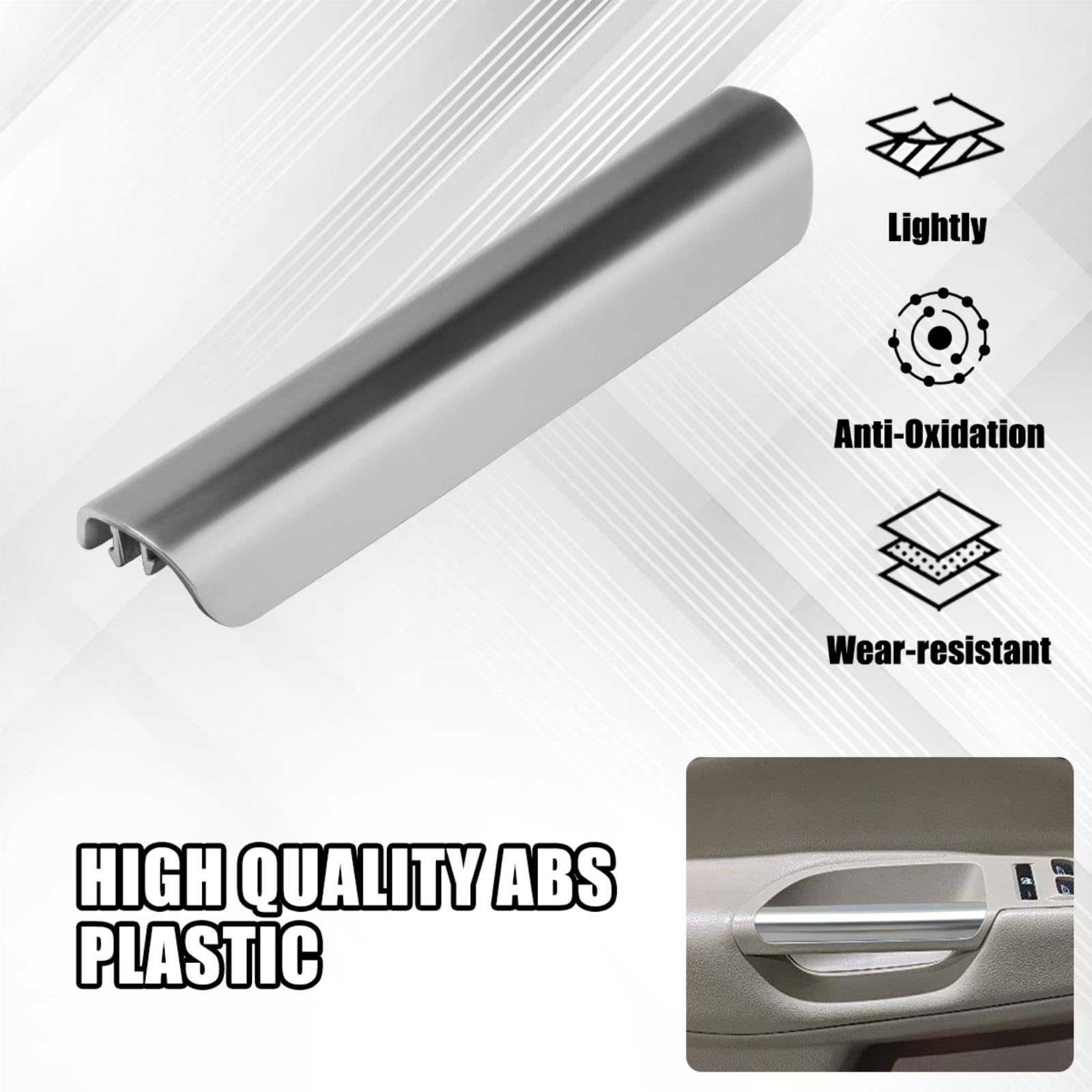 Jerbor Silver Interior Armrest Front Pull Lh Door Handle Grab Trim Fit For 2013-2019 Ford Escape Replace Cj5Z7822621Ba