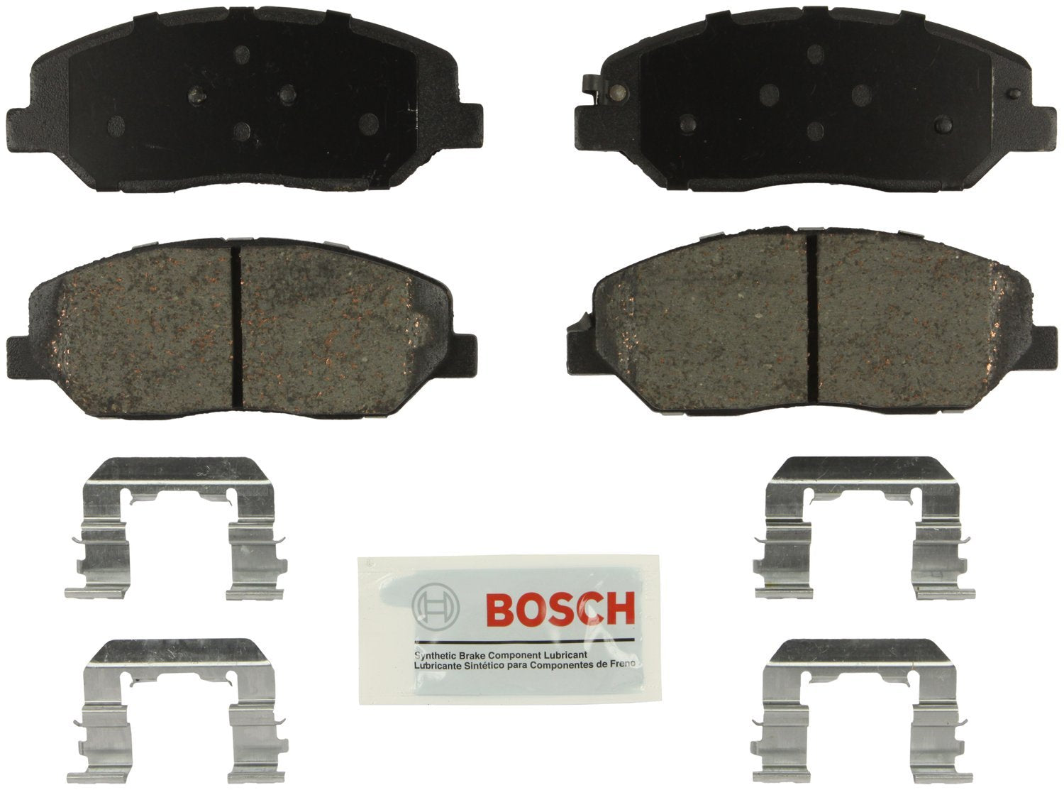 BOSCH BE1384H Blue Ceramic Disc Brake Pad Set With Hardware - Compatible With Select Hyundai Genesis; FRONT