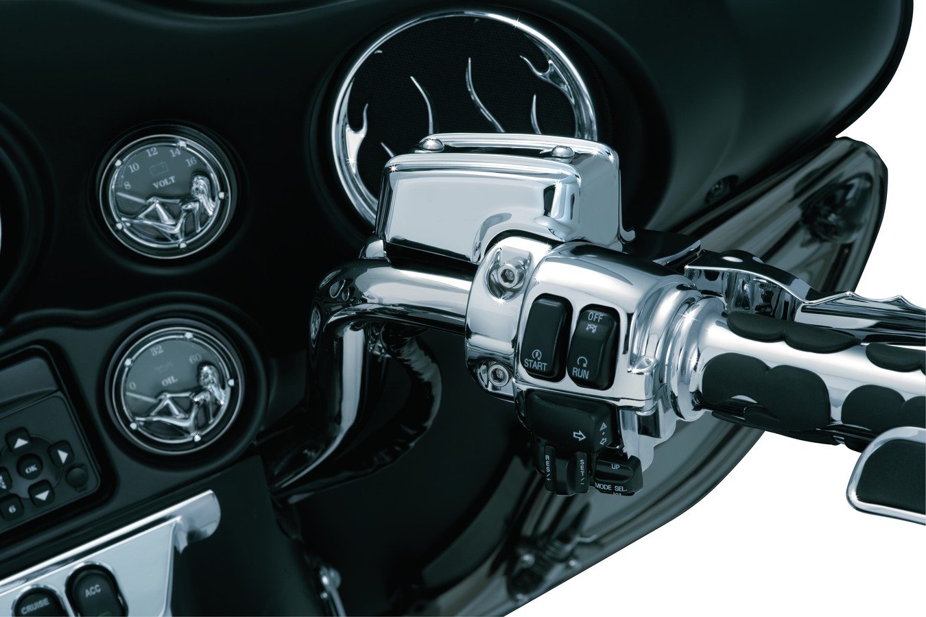 Kuryakyn 1740 Motorcycle Handlebar Accessory: Complete Chrome Replacement Brake and Clutch Control Dress-Up Kit for 2008-13 Harl