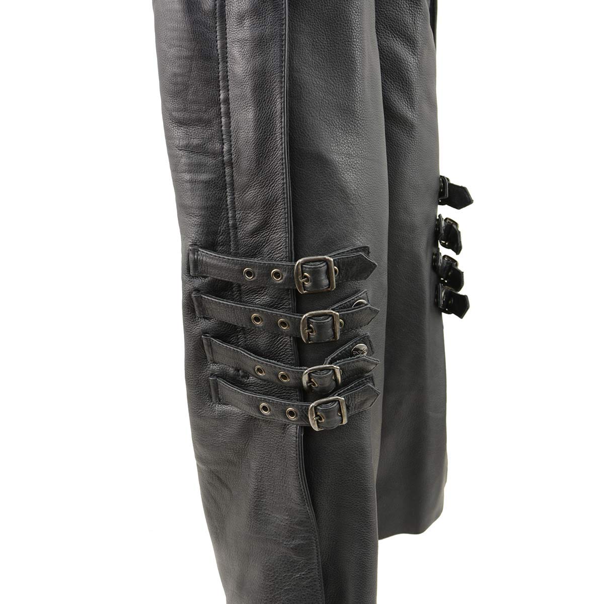 Milwaukee Leather Women's Motorcycle Chaps, Large, Black, Premium Leather, Model MLL6520