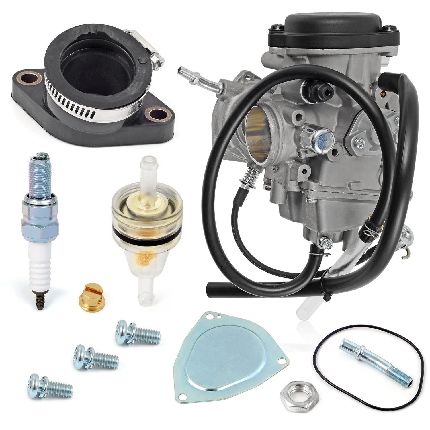 MOTO1988 Carburetor & Intake Manifold Boot for YAMAHA GRIZZLY 350, Bruin 350, Wolverine 350 (2004-2014)