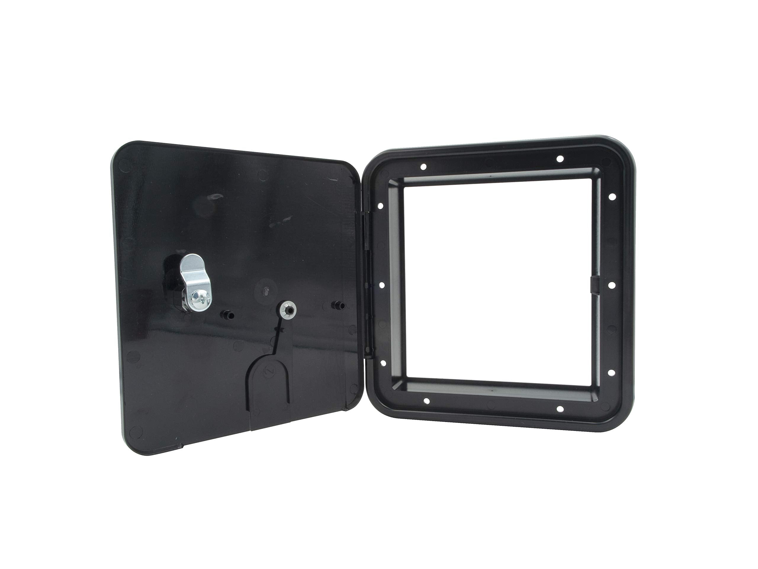 Thetford 94338 Large 30/50 Amp Electric Cable Hatch With Keyed Entry - Black
