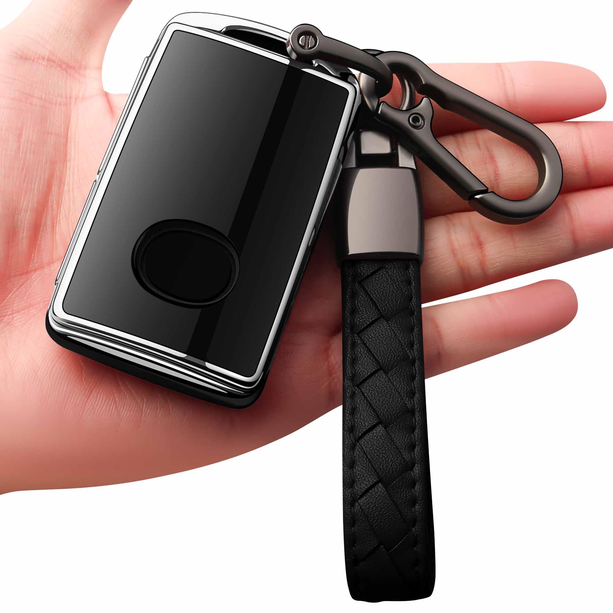 Sindeda for Mazda Key Fob Cover with Keychain Key Case Key Shell 360 Degree Full Protection Compatible with 2019-2024 Mazda 3, M