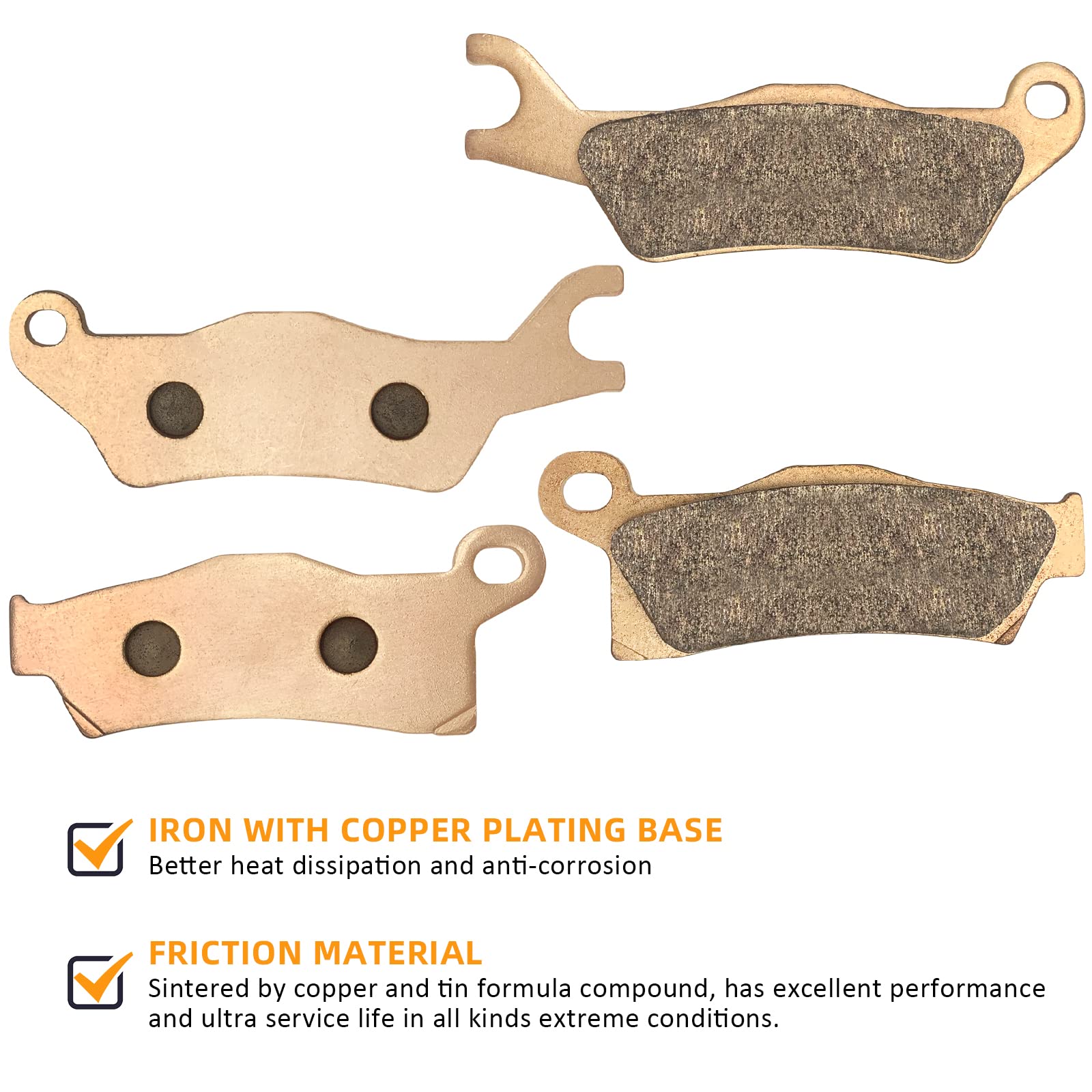 Front & Rear Brake Pads Sintered For Can Am Outlander 450 500 570 650 800 850 1000 (3 Sets)