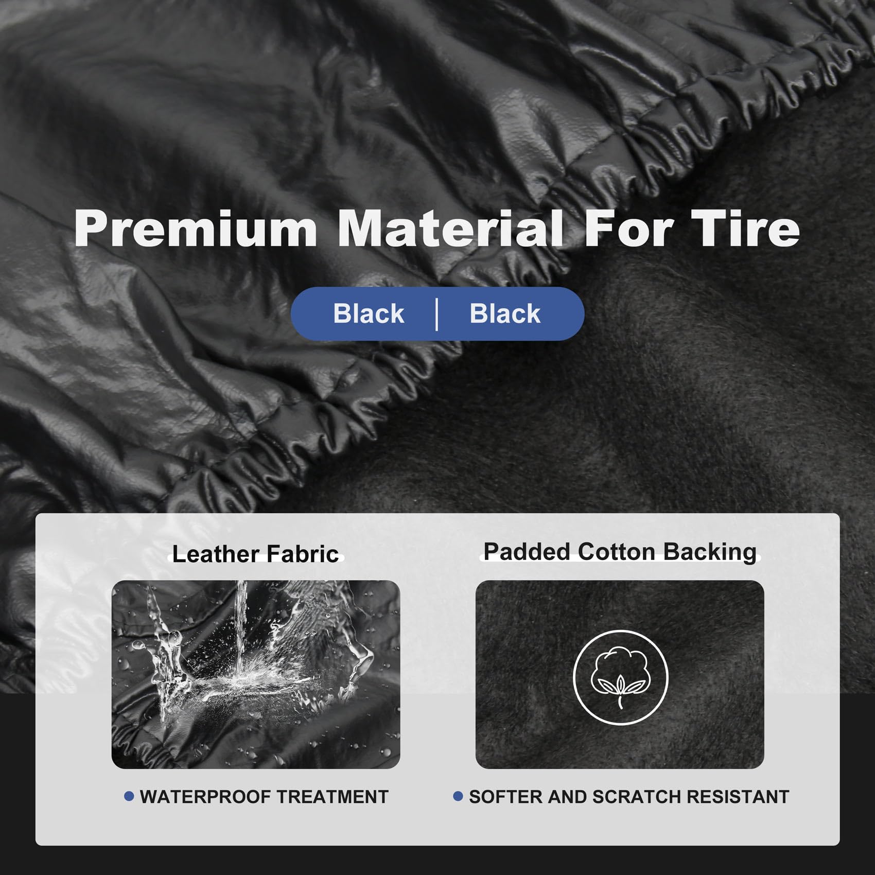 Explore Land 28-29.75 Inch Spare Tire Cover Fit Trailer, Rv, Suv, Truck, Tough Tire Wheel Soft Cover, Black Fits Entire Wheel Size