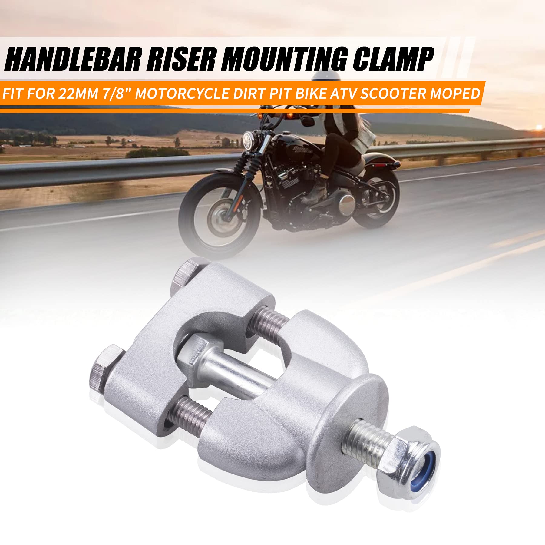 Mrelc Motorcycle Handlebar Risers Mount Clamps Fit For 22Mm 7/8'' Motorcycle Dirt Pit Bike Atv Scooter Moped