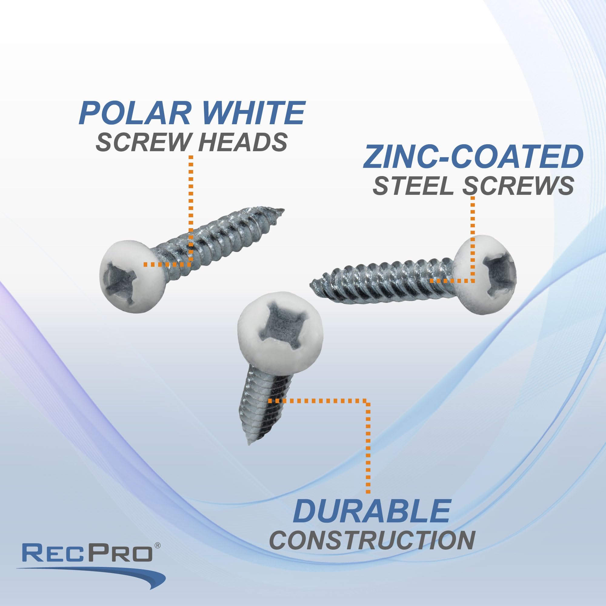 8x1 Pan Head Metal RV Screws | Polar White | Multi-Pack | RV Interior Screws | Factory Finished Look | (1000)