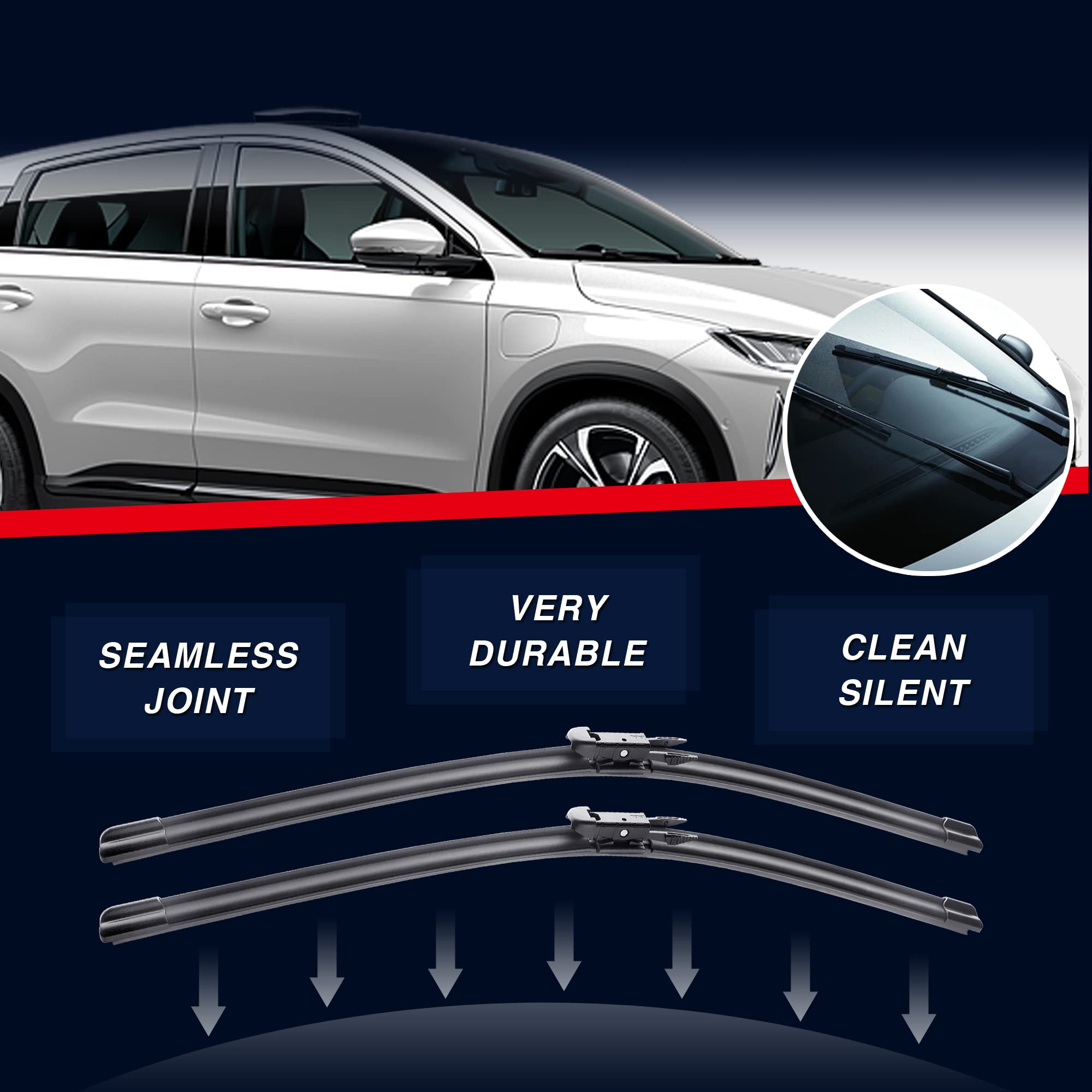 28'' 28'' Automotive Replacement Windshield Wiper Blades For Ford Edge 2020-2015 Escape 2019-2013 Focus 2018-2012 Fusion 2019-20