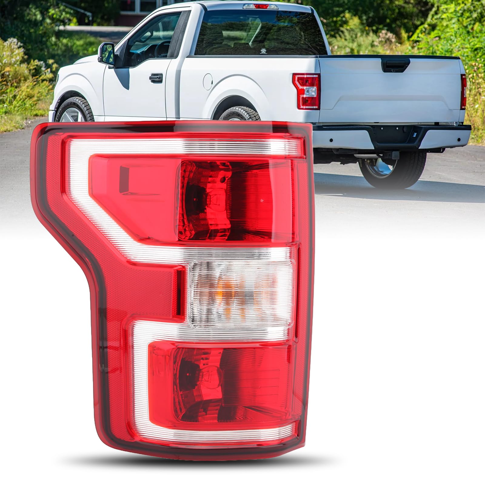 Driver Side Tail Light Assembly Compatible With Ford F-150 2018-2020 With Bulb And Harness Left Tail Lamp