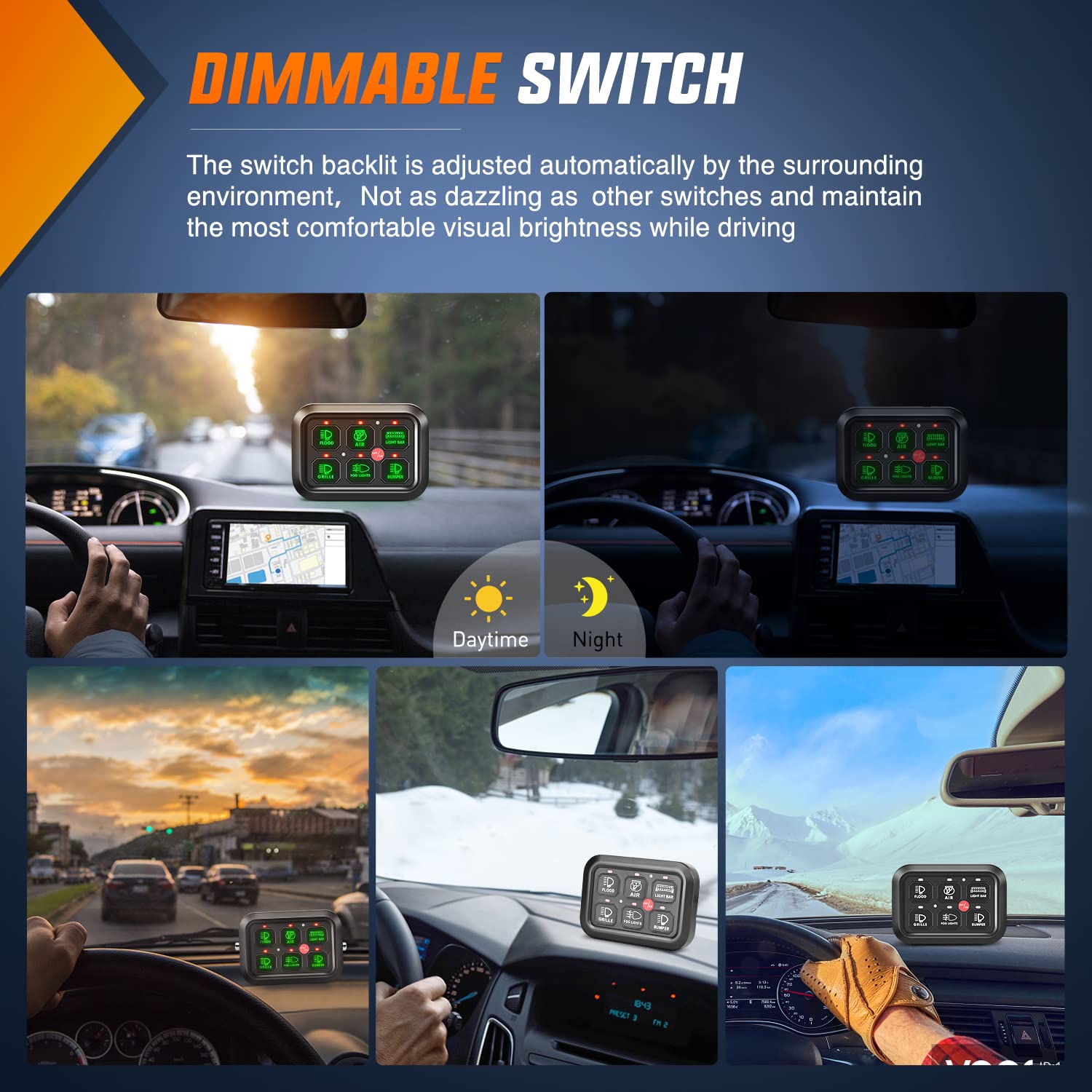 Nilight 6 Gang Switch Panel Universal Circuit Control Relay System With Fuse Wiring Harness Automatic Dimmable On-Off Led Switch