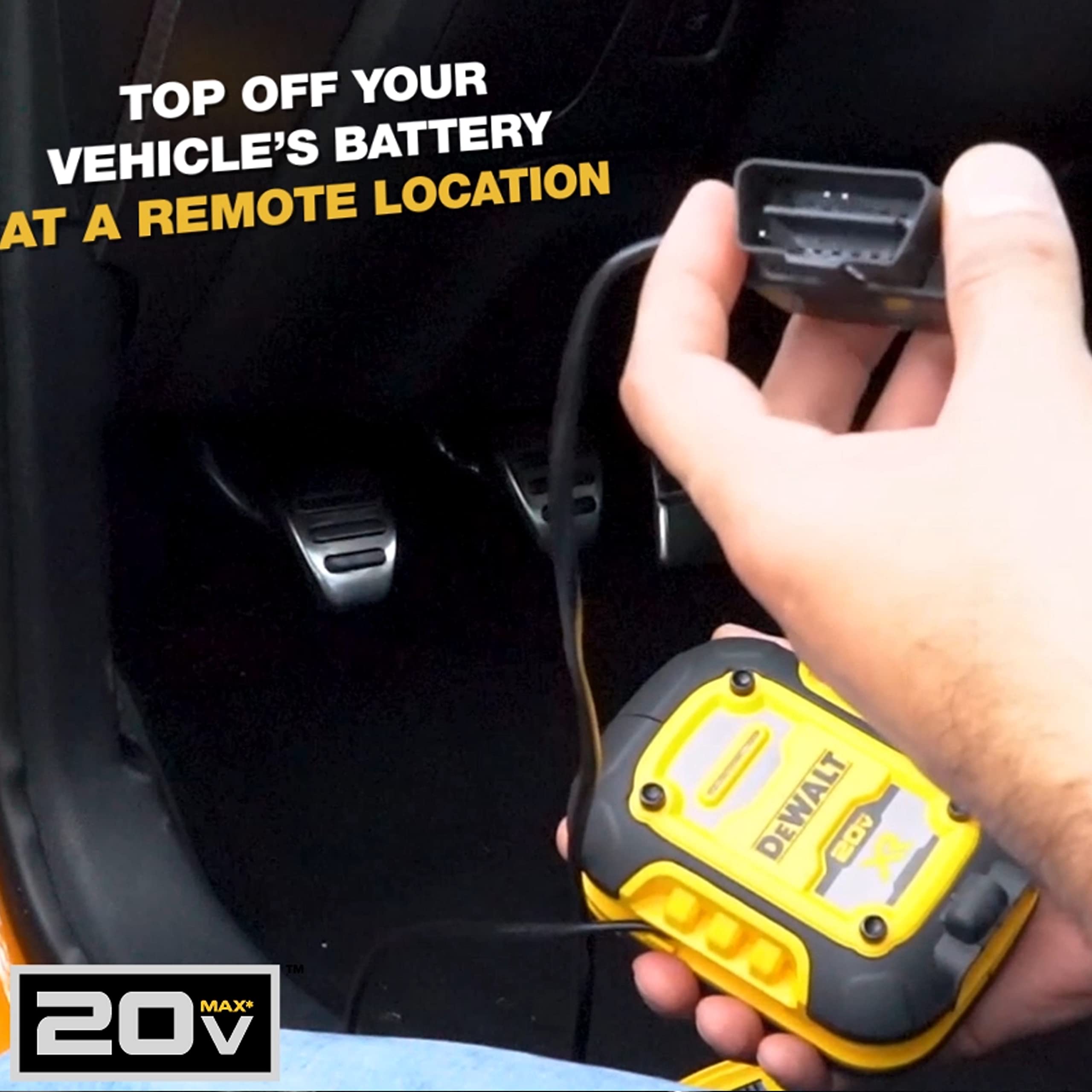 DEWALT DXAEOBD 1 Amp Battery Maintainer for 20V Lithium Battery Pack - Yellow