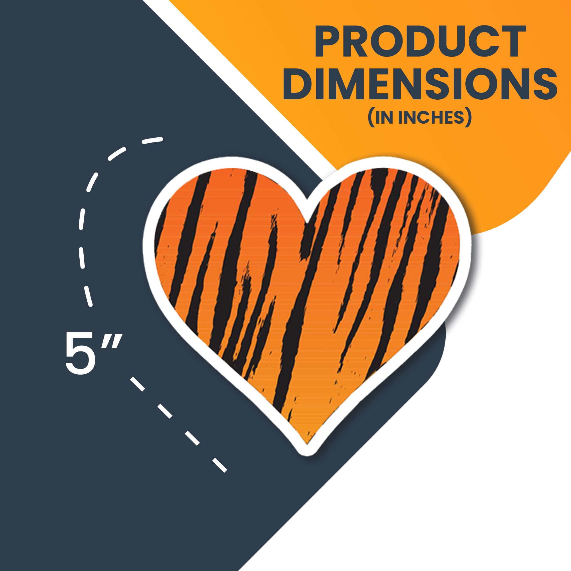 Magnet Me Up Tiger Print Heart Magnet Decal, 5 Inches, Heavy Duty Automotive Magnet For Car Truck Suv Or Any Other Magnetic Surf