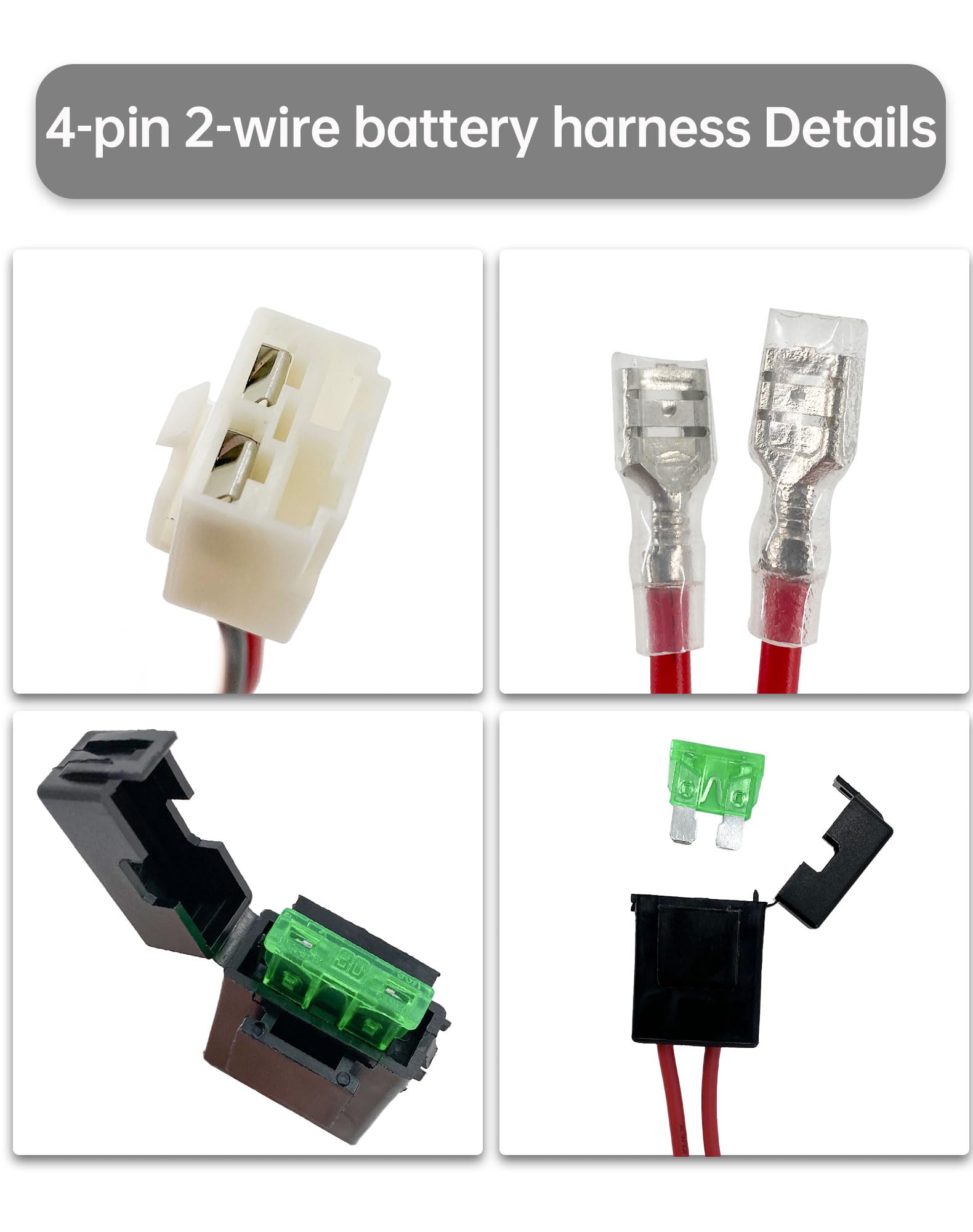 4-Pin 2-Wire Battery Wiring Harness Fit for Razor PR200 MX350 MX400 Battery Wire Harness Pocket Mod Pocket Rocket PR200 1Pack Ha