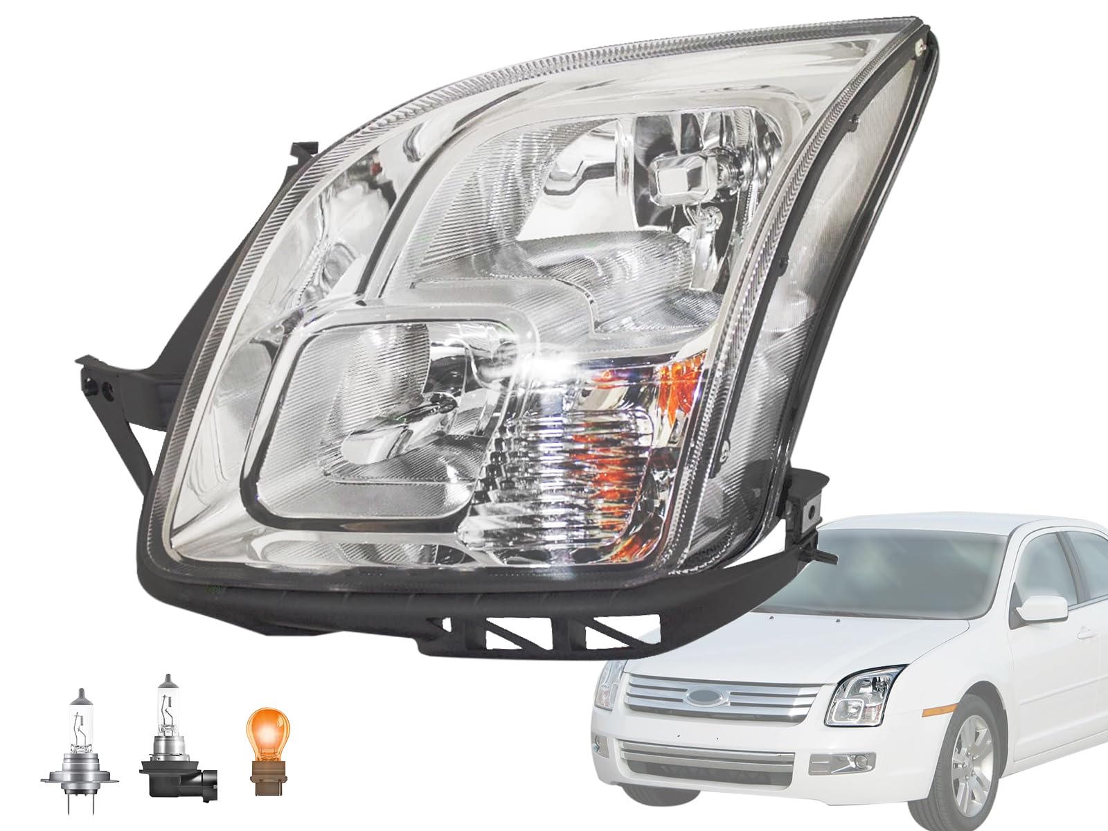 Auto Parts Avenue APA Replacement for Headlights 2006 2007 2008 2009 Fusion Driver Left Side with Bulb Included 6E5Z13008BD FO25