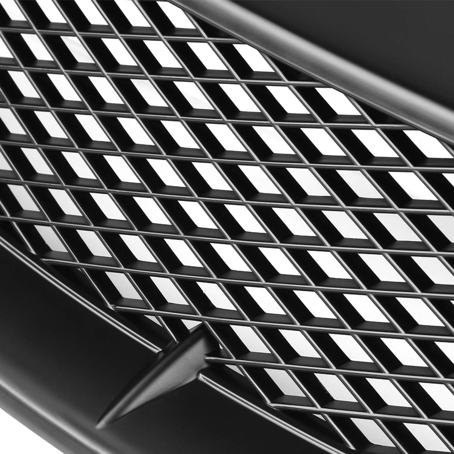 SPEC-D TUNING Matte Black Mesh Bumper Hood Grille for 2004-2005 Honda Civic Coupe/Sedan - Model HG-CV04TRBB-RS