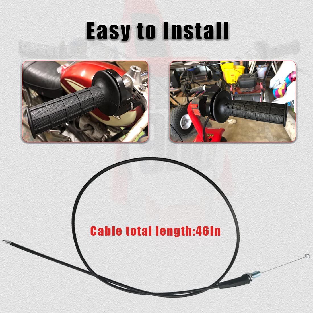 46' Throttle Cable For Honda Crf50 Xr50 Z50 Z50R Xr70 Crf70 Xr80 Crf80 Xr100 Crf100 50Cc 70Cc 90Cc 110Cc 125Cc 140Cc 4-Stroke Engine Atv Chinese Dirt Bike Pit Bike Trail