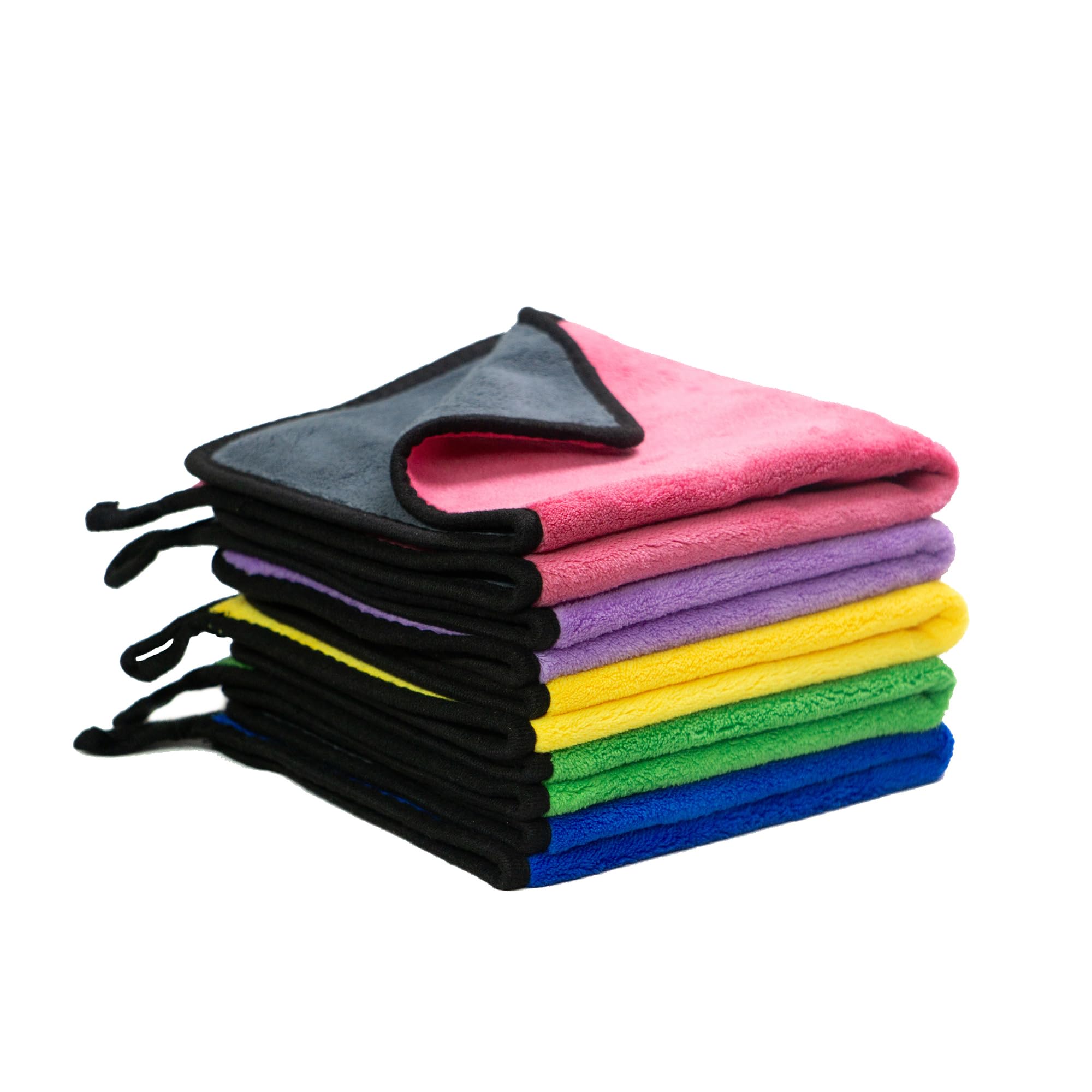 MEXT Microfiber Car Cleaning Cloth, 40x40 cm, 800 GSM, Soft, Large, Suede Edging, Scratchless Drying and Detailing (Yellow), 2 t