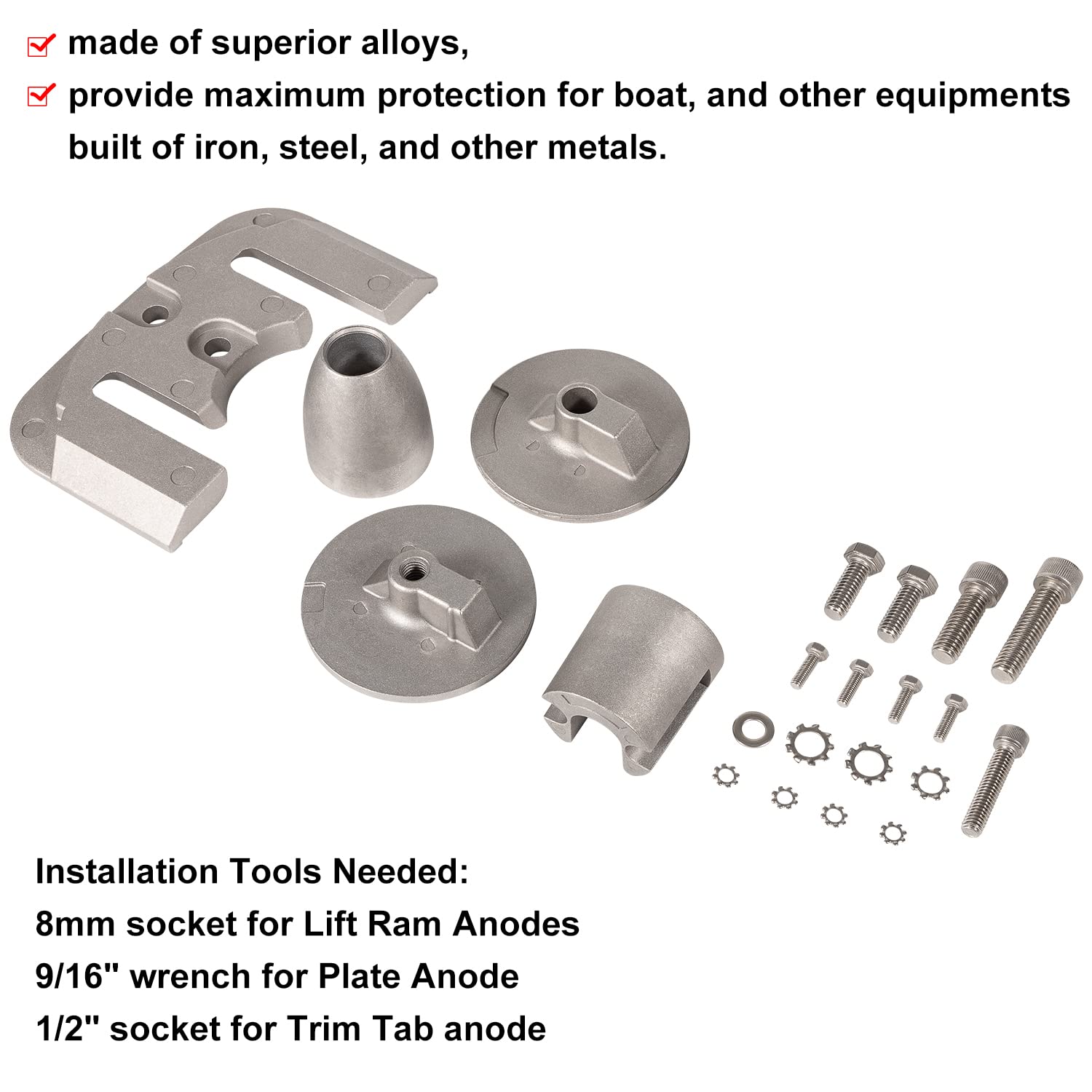 Hihitomorrow Complete Aluminum Anode Kit Compatible With 2004+ Mercruiser Bravo 3 Iii Drives Sterndrives Replace For Cmbravo3Kit