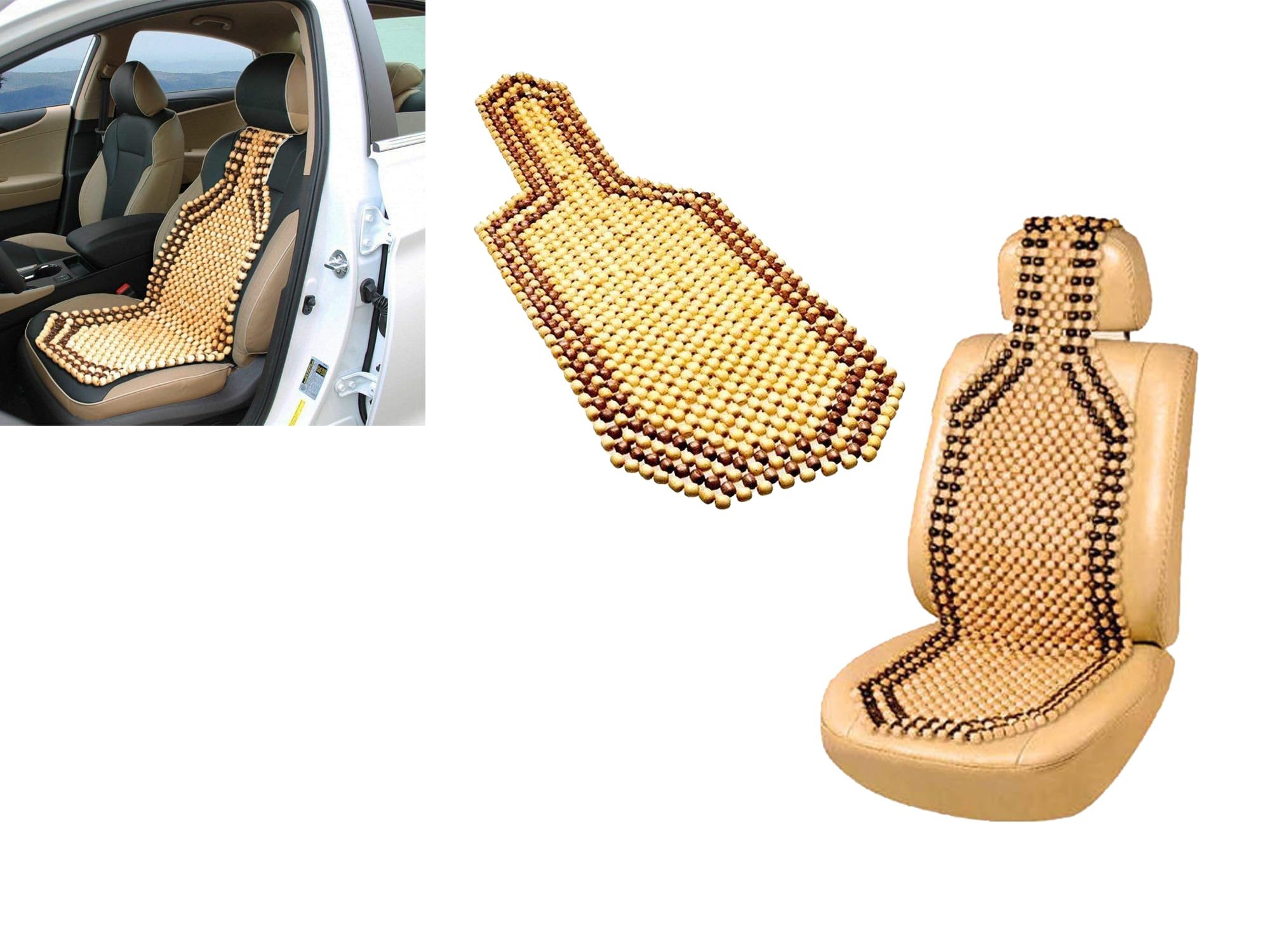 Auto Pearl Car Wooden Bead Seat Cover Compatible withVitara Brezza