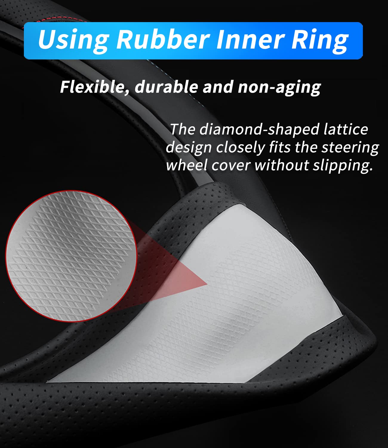 Deer Route Custom-Fit For Subaru Steering Wheel Cover, Premium Leather Car Steering Wheel Cover With Logo, Non-Slip, Breathable,