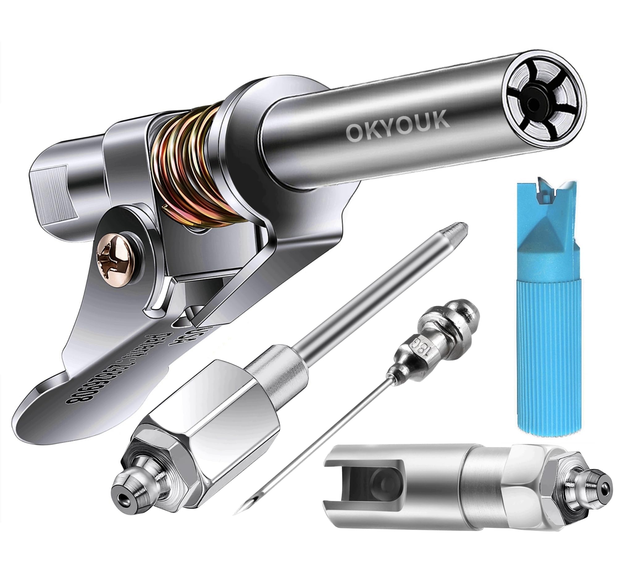 OKYOUK World's Smallest Grease Gun Coupler (Only 0.53 '') with Cleaning Tool, High Pressure Quick Release Grease Tips,Fit All 1/