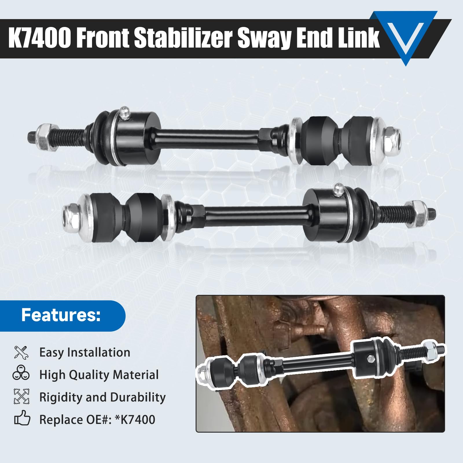K7400 Front Stabilizer Sway Bar Links Replacement For 2002-2007 Dodge Ram 1500 2Wd Only