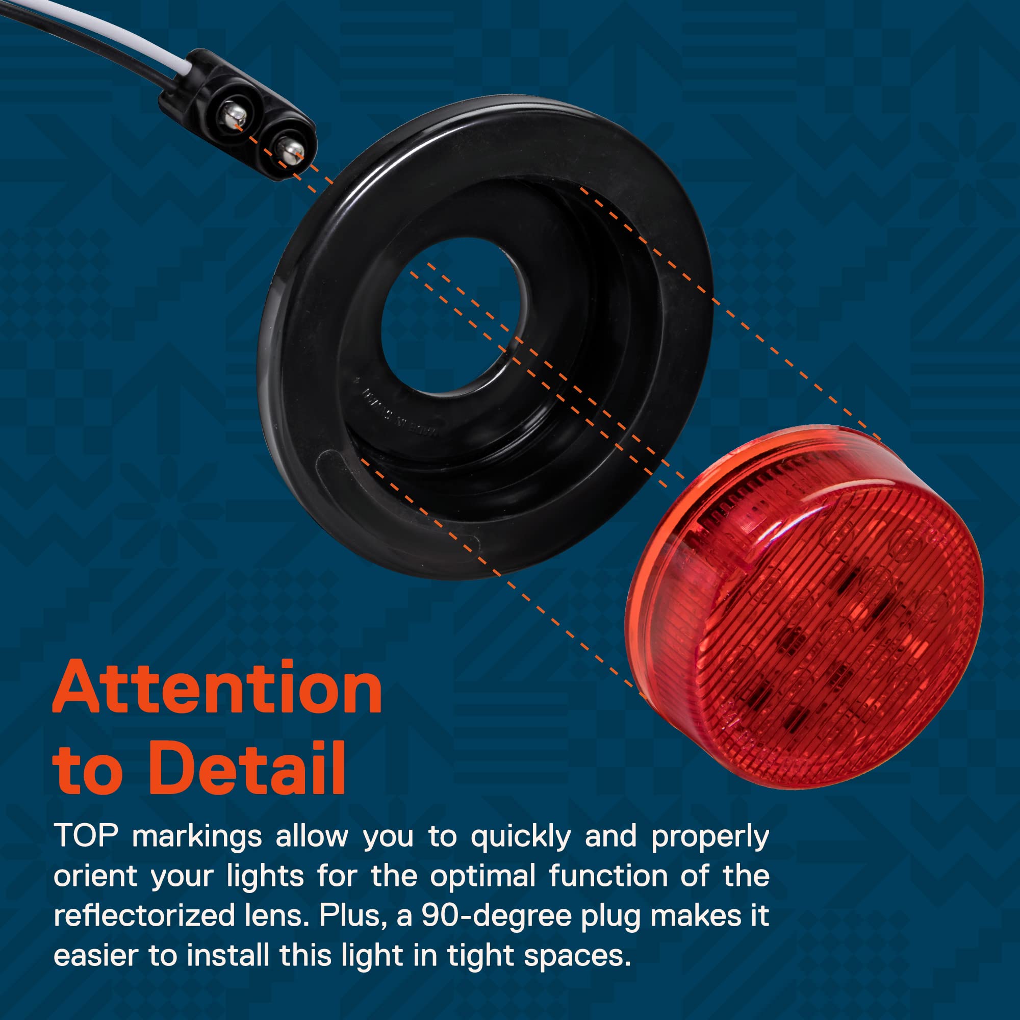 True Mods 2.5'' 12V Red Round 13 Led Light [2 In 1 Reflector] [Polycarbonate] [Dot Approved] [Grommet & Plugs] [2 Year Warranty]