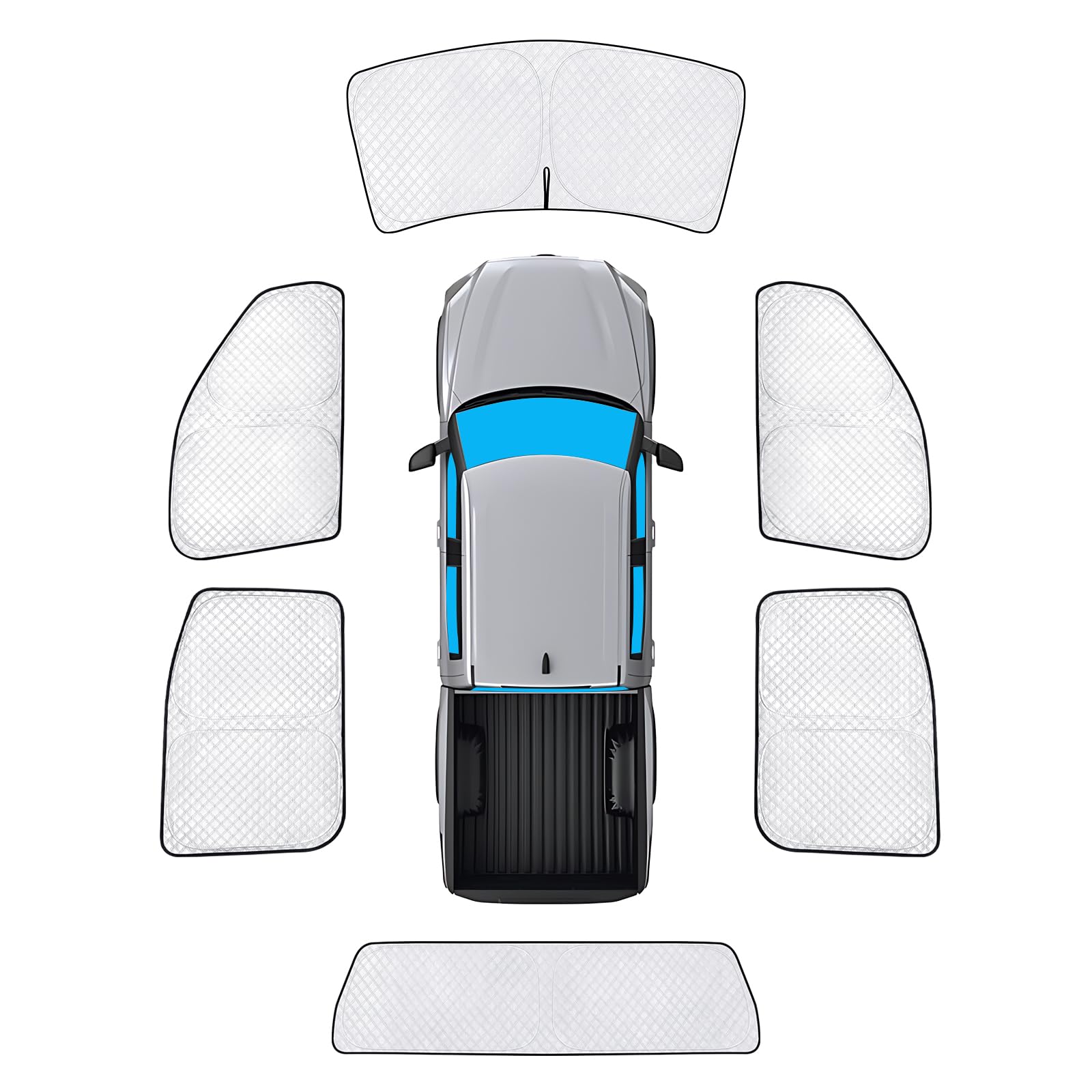 Kmf Windshield Sun Shade Replacement For Toyota Tundra Accessories 2022-2024 2025,Side Rear Window Sun Shade Cover Sun Visor Shi
