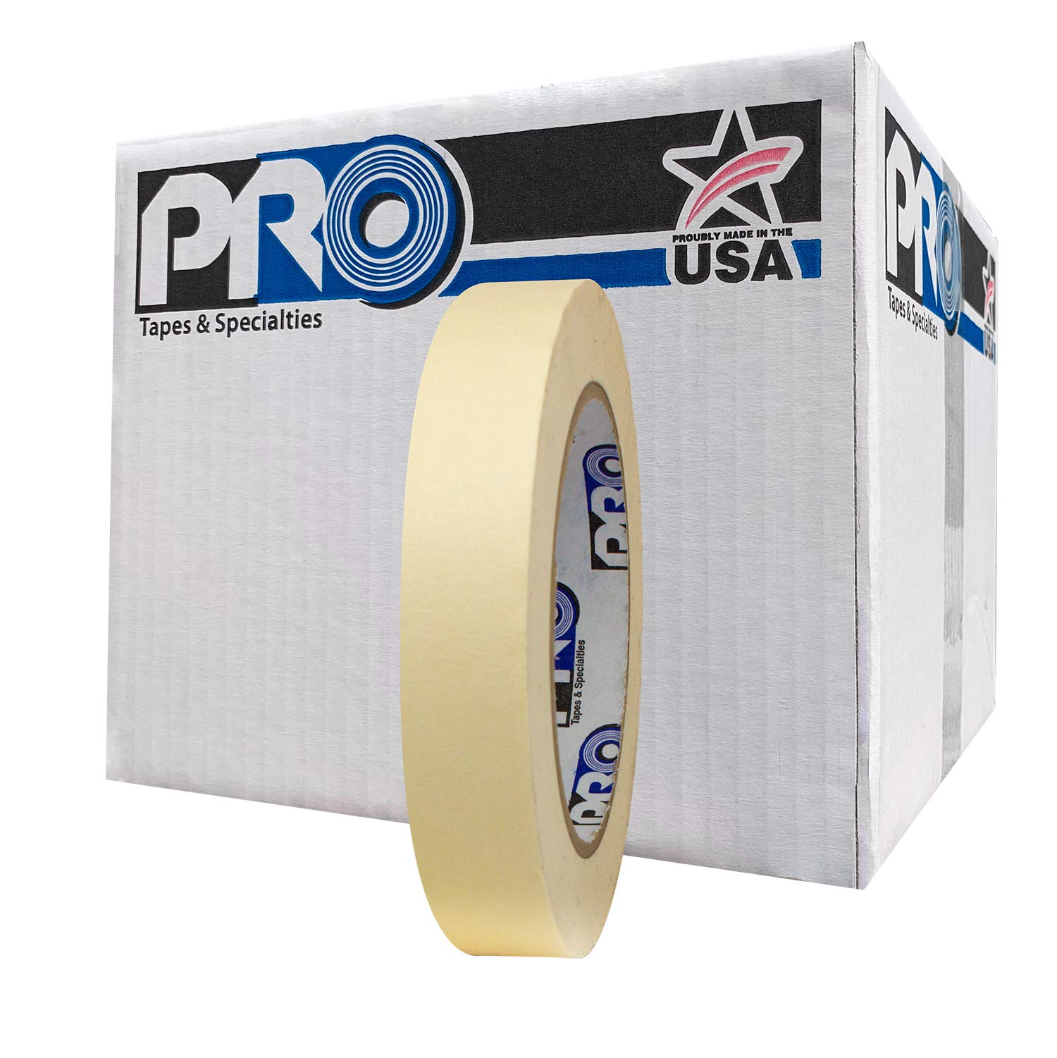Protapes Pro 795 Crepe Paper General Purpose Masking Tape, 60 Yds Length X 3/4'' Width, Tan (Pack Of 48)