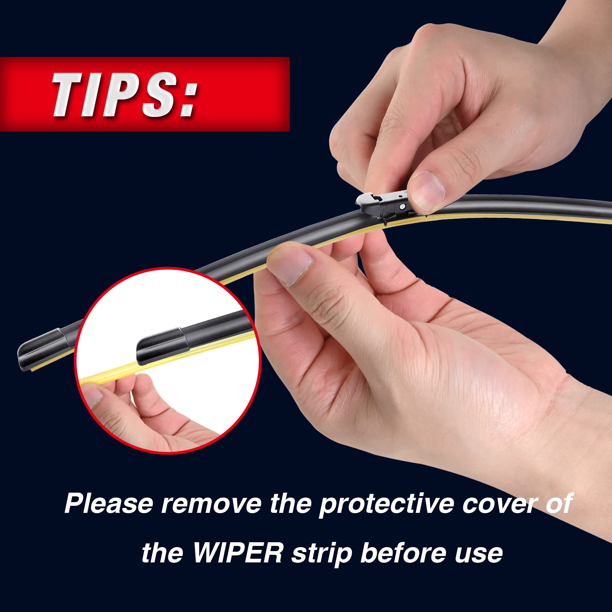 26'' 26''Automotive Replacement Front Windshield Wiper Blades For Ford Fusion 2020 2019 2018 2017 2016 2015 2014 2013 Pinch Tab