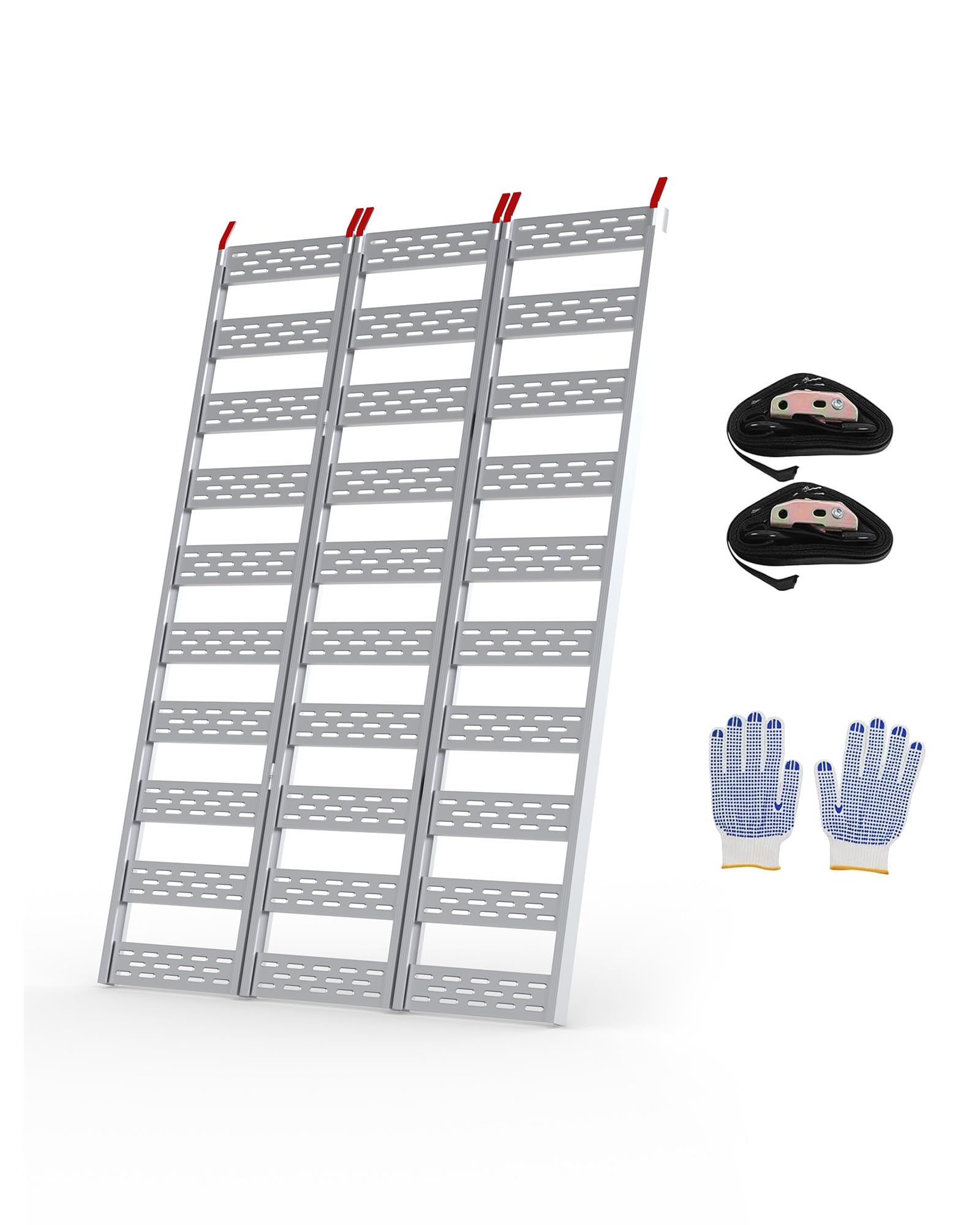 Ramps for Pickup Trucks, GarveeTech Aluminum ATV Ramps 1500 LBS Capacity, Tri-Fold Motorcycle Powersports Loading Ramps with Loa