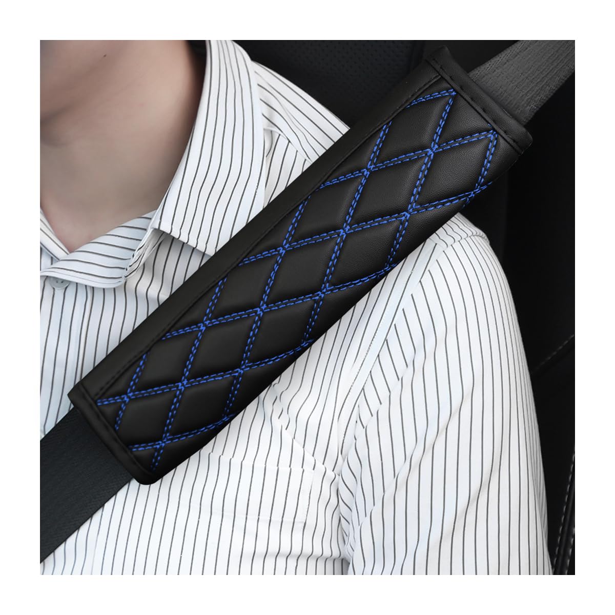 Bittwee Car Seat Belt Pads, 2 PCS Leather Seatbelt Covers Protect Your Neck and Shoulder & More Comfortable Driving, Harness Pad