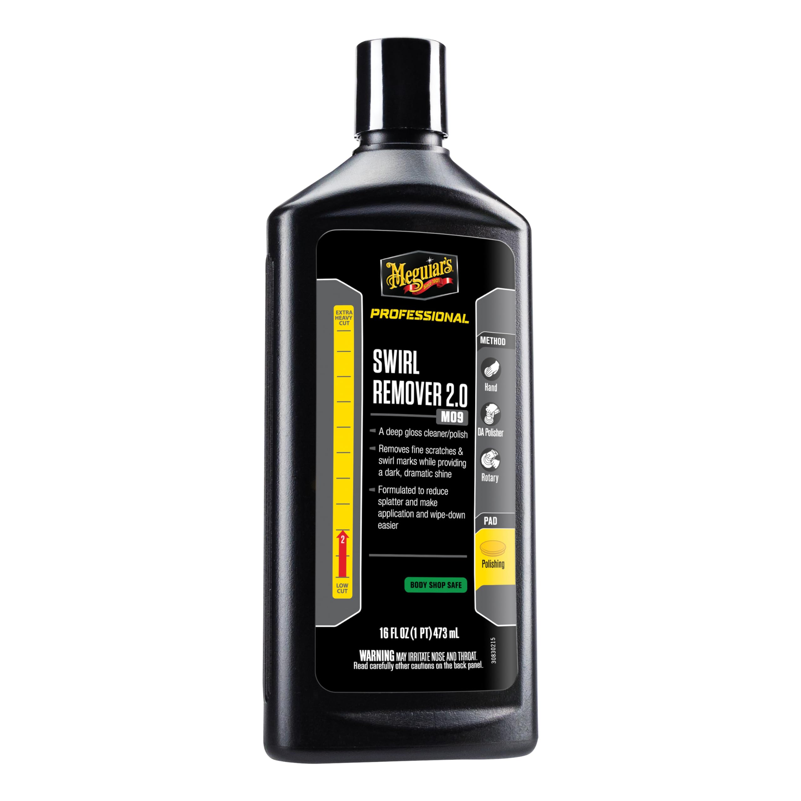 Meguiars Professional Swirl Remover M0916, Remove Swirls & Scratches and Restore Shine & Gloss, Professional Results by Hand or