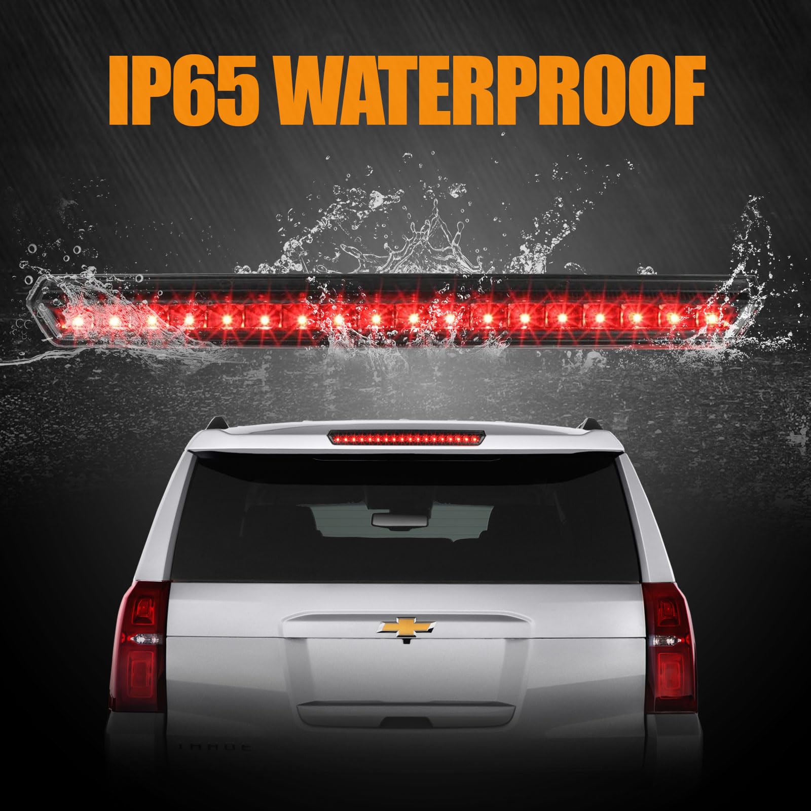 Cxdar LED Third Brake Light for 2015-2020 Chevy Tahoe/Suburban, Waterproof High Mount Rear Lights, Black