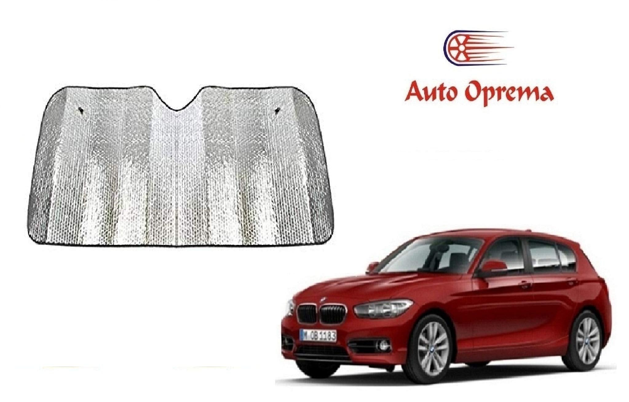 Auto Oprema (Award Winner at INDIAS Rising Star 2024) Front Foldable Metal/Foil Car Sunshade (Silver) 1 Pieces for BMW 1 Serie